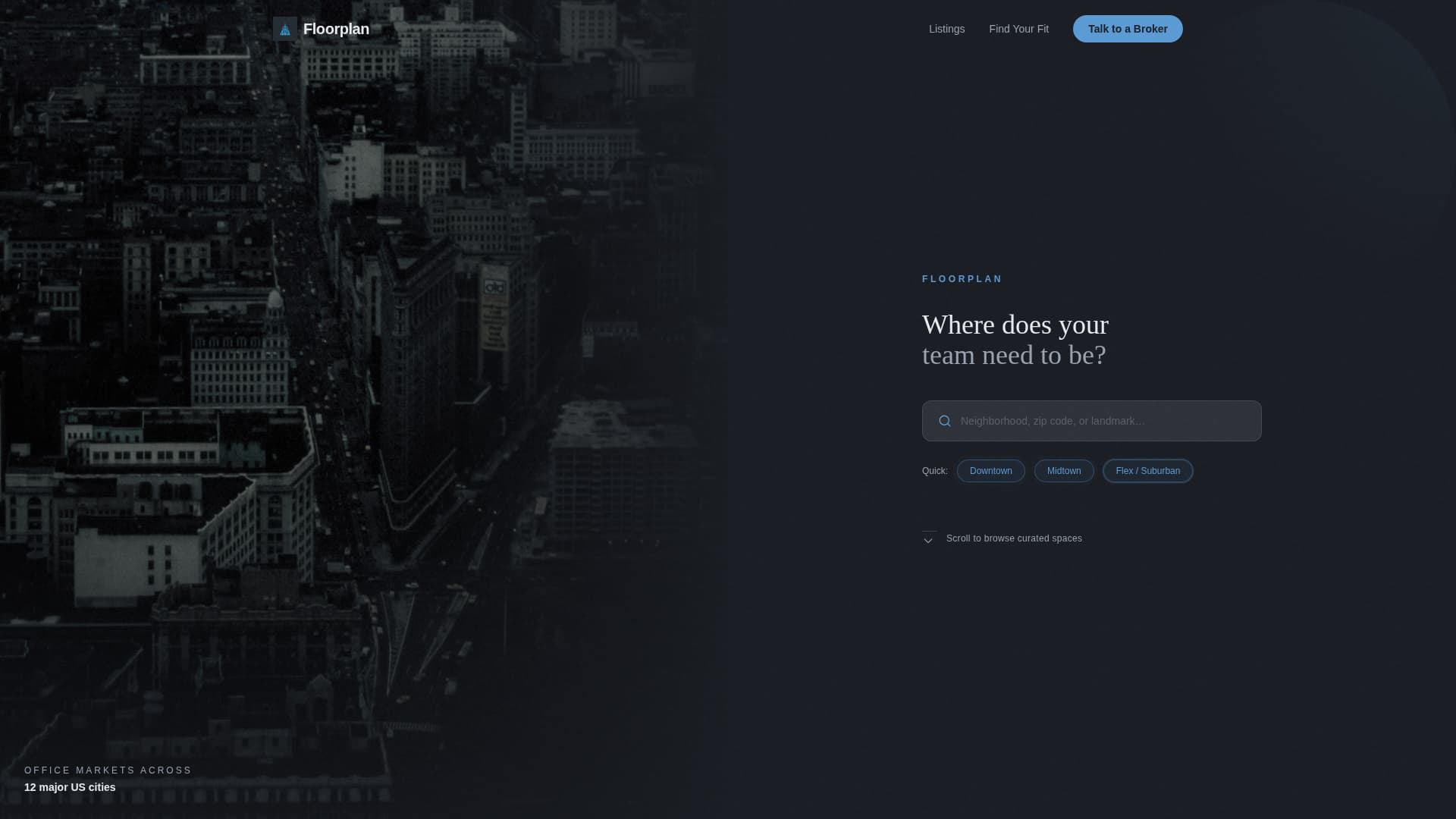 Floorplan - Cinematic Commercial Landing Page Template