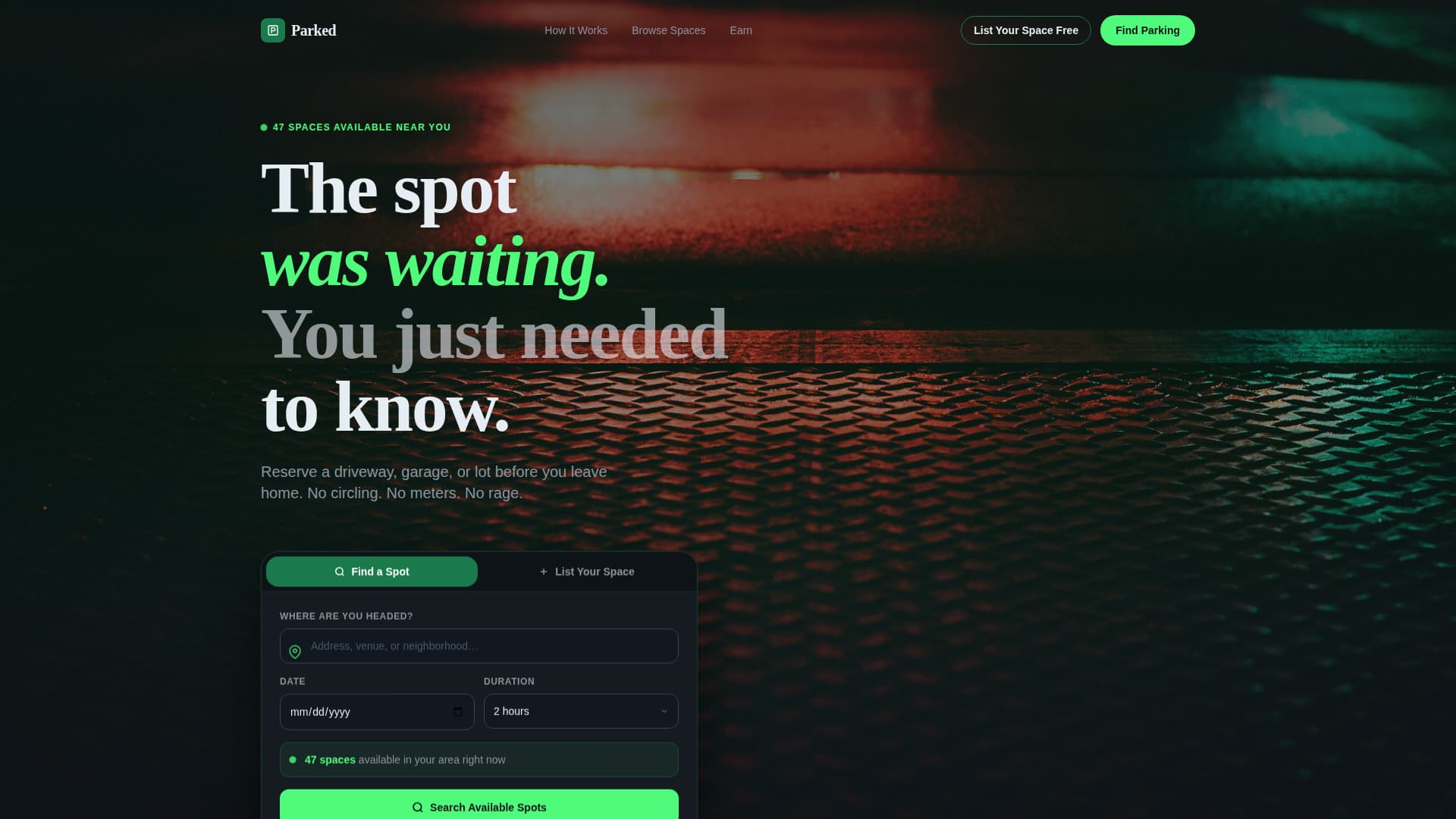 Parked - Seamless Parking Landing Page Template