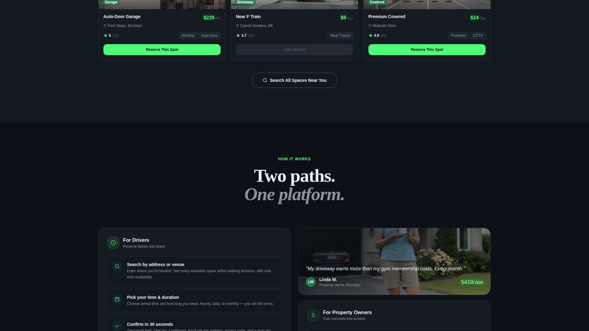 Parked - Seamless Parking Landing Page Template