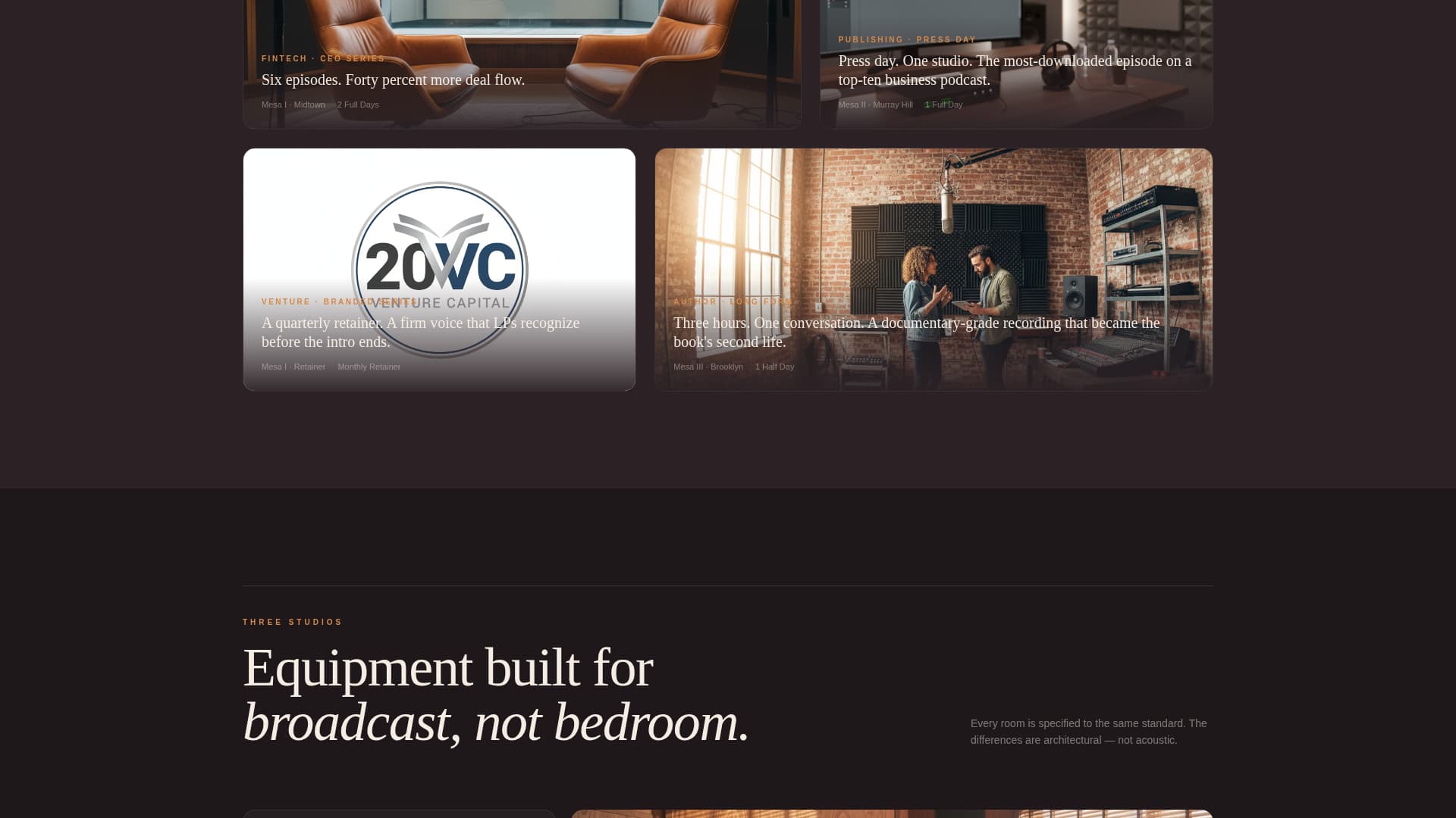 Mesa - Executive Podcaststudio Landing Page Template