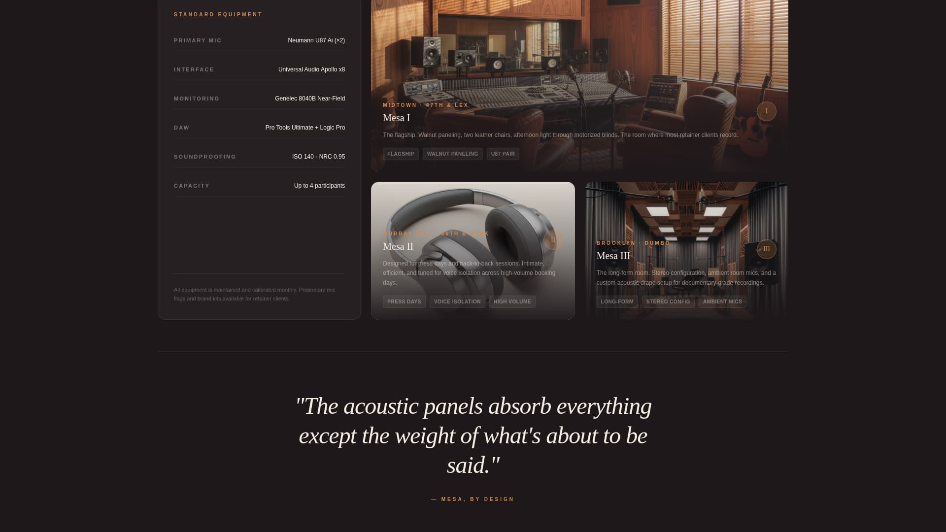 Mesa - Executive Podcaststudio Landing Page Template