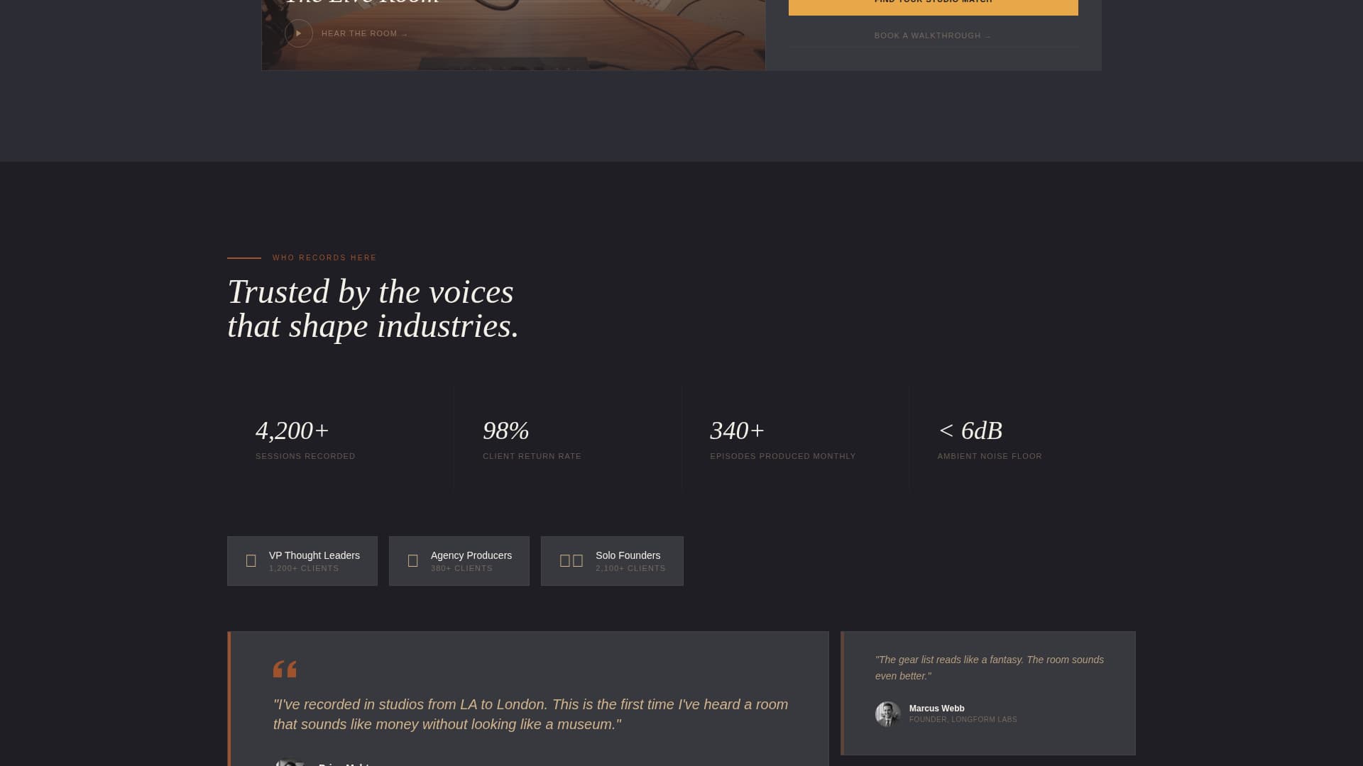 Studio - Premium Podcast Landing Page Template
