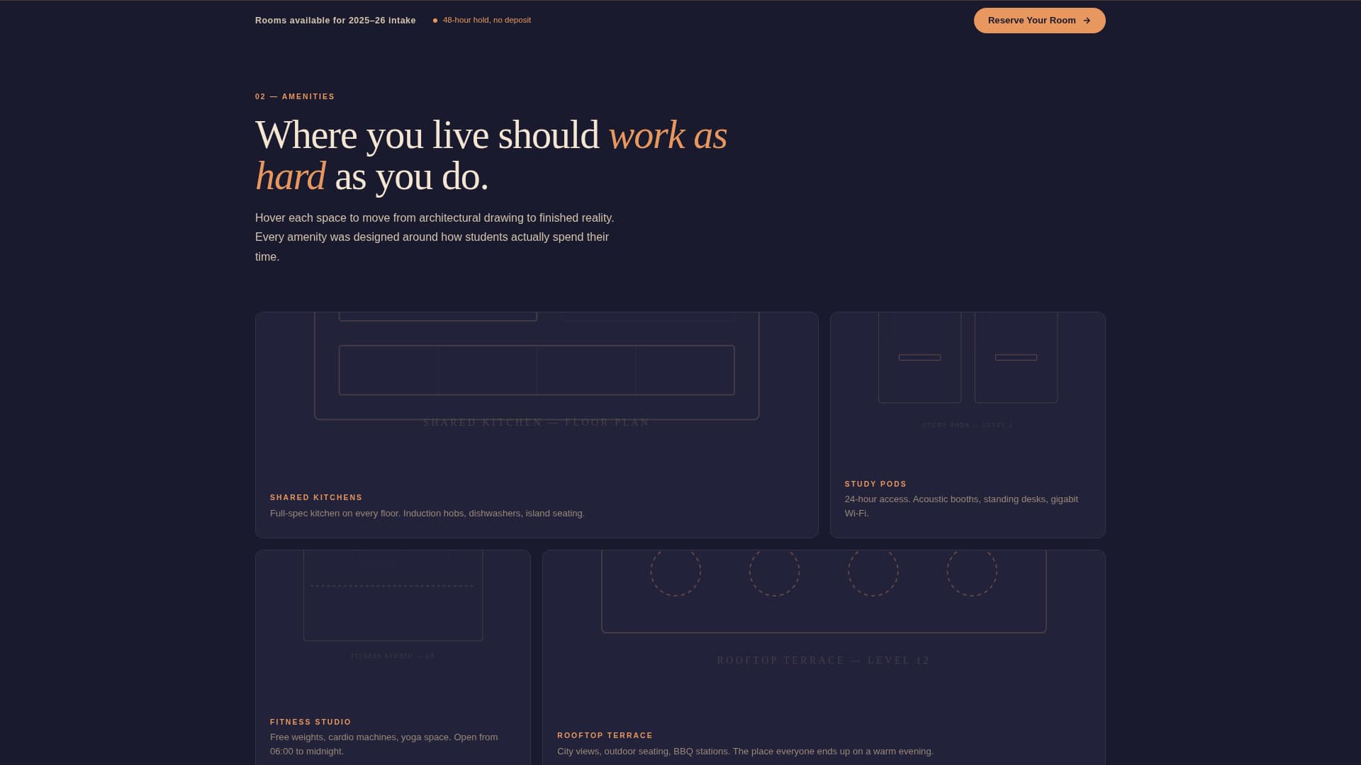 Halls - Immersive Studentaccommodation Landing Page Template