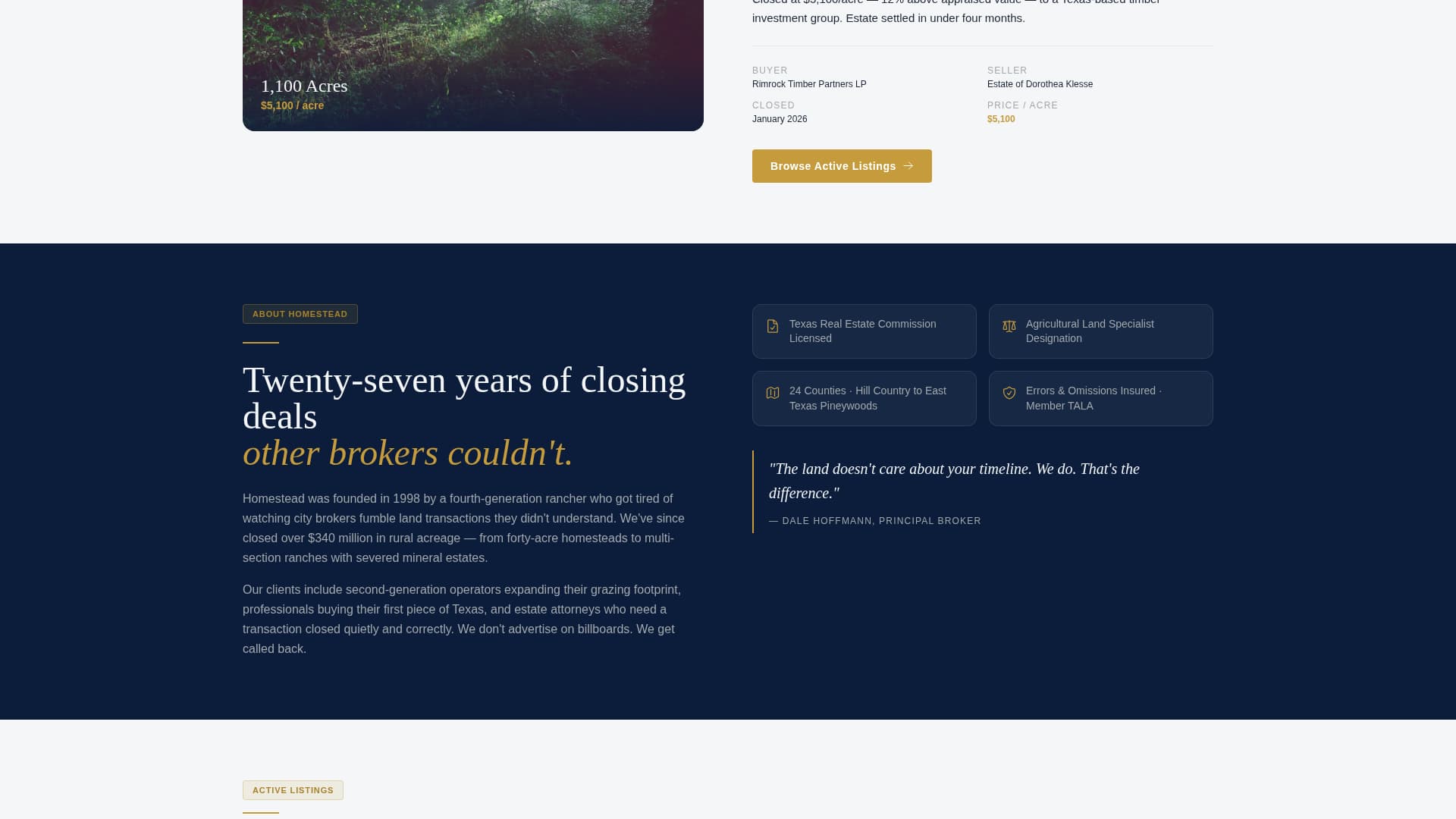 Homestead - Trusted Ranch Landing Page Template