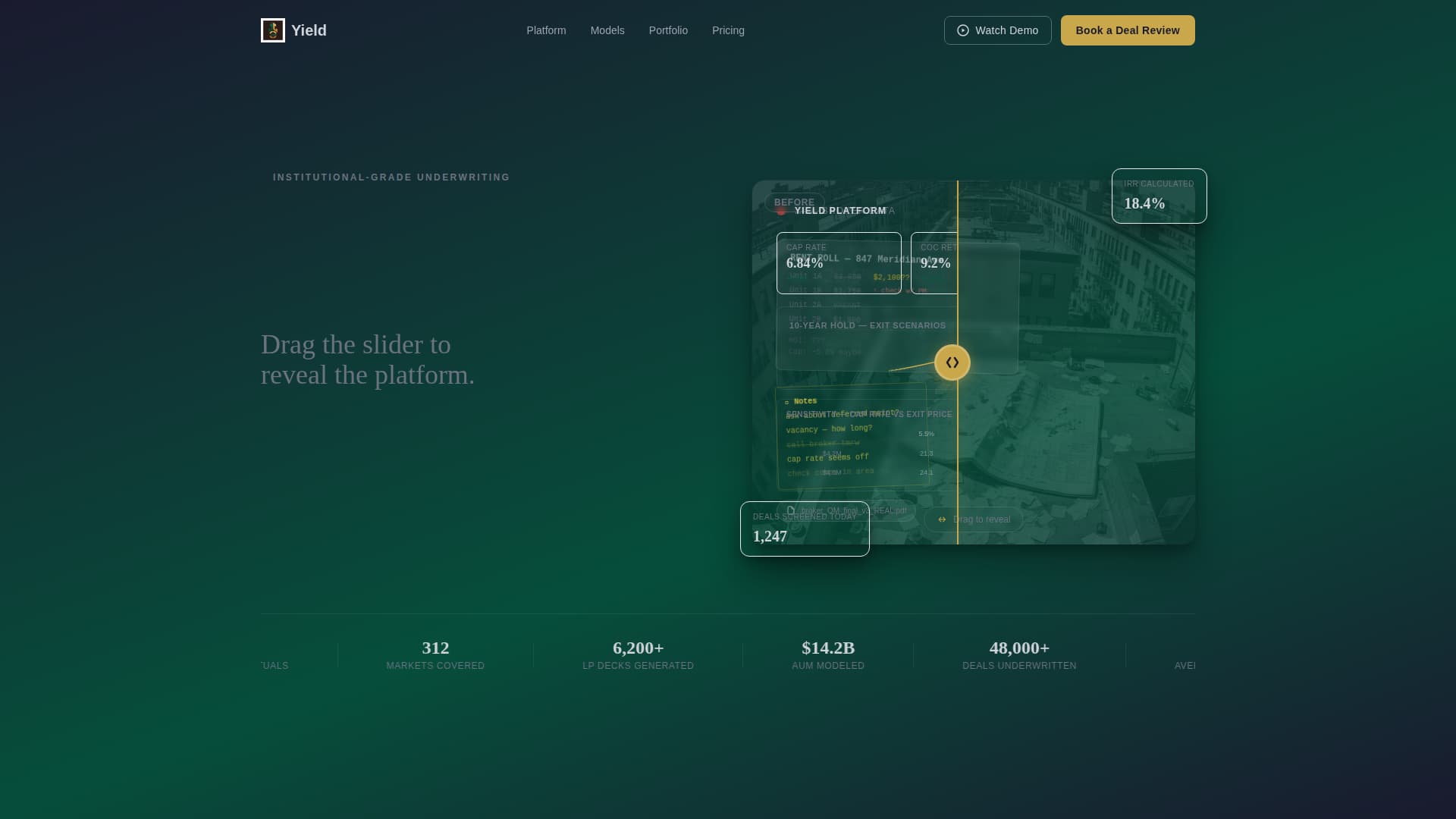 Yield - Precision Underwriting Landing Page Template