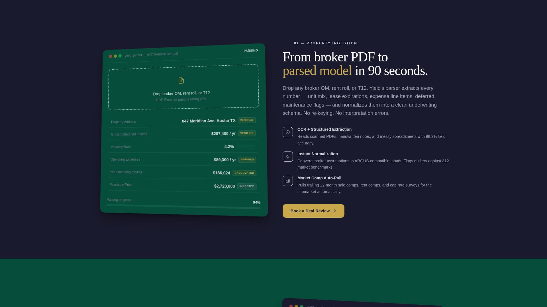 Yield - Precision Underwriting Landing Page Template