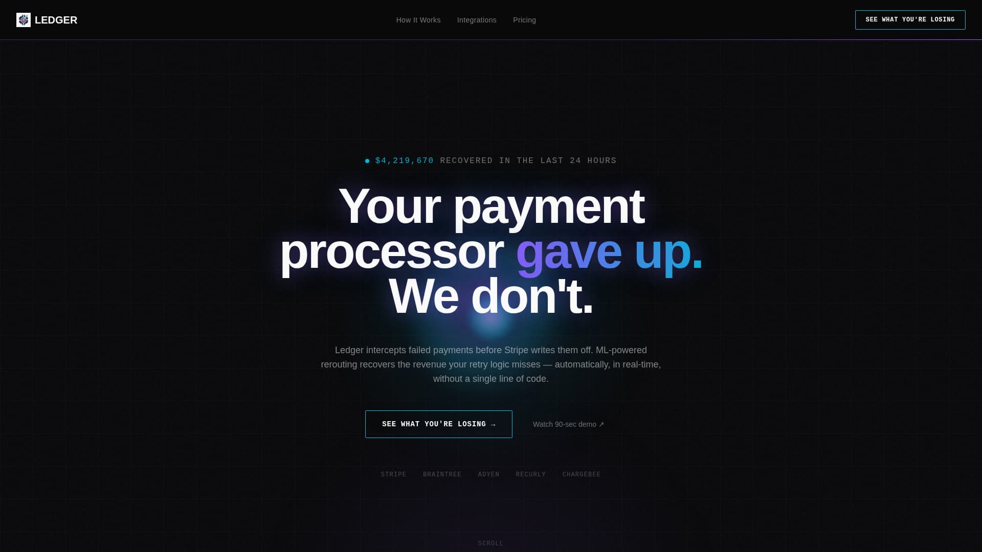 Ledger - Brutalist Fintech Landing Page Template