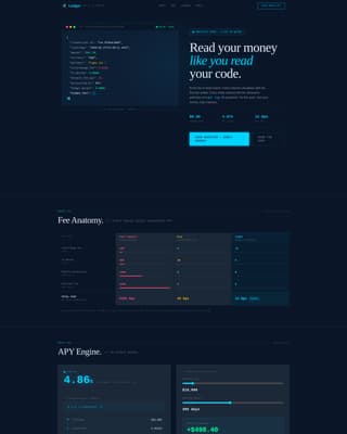 Ledger - Transparent Fintech Landing Page Template