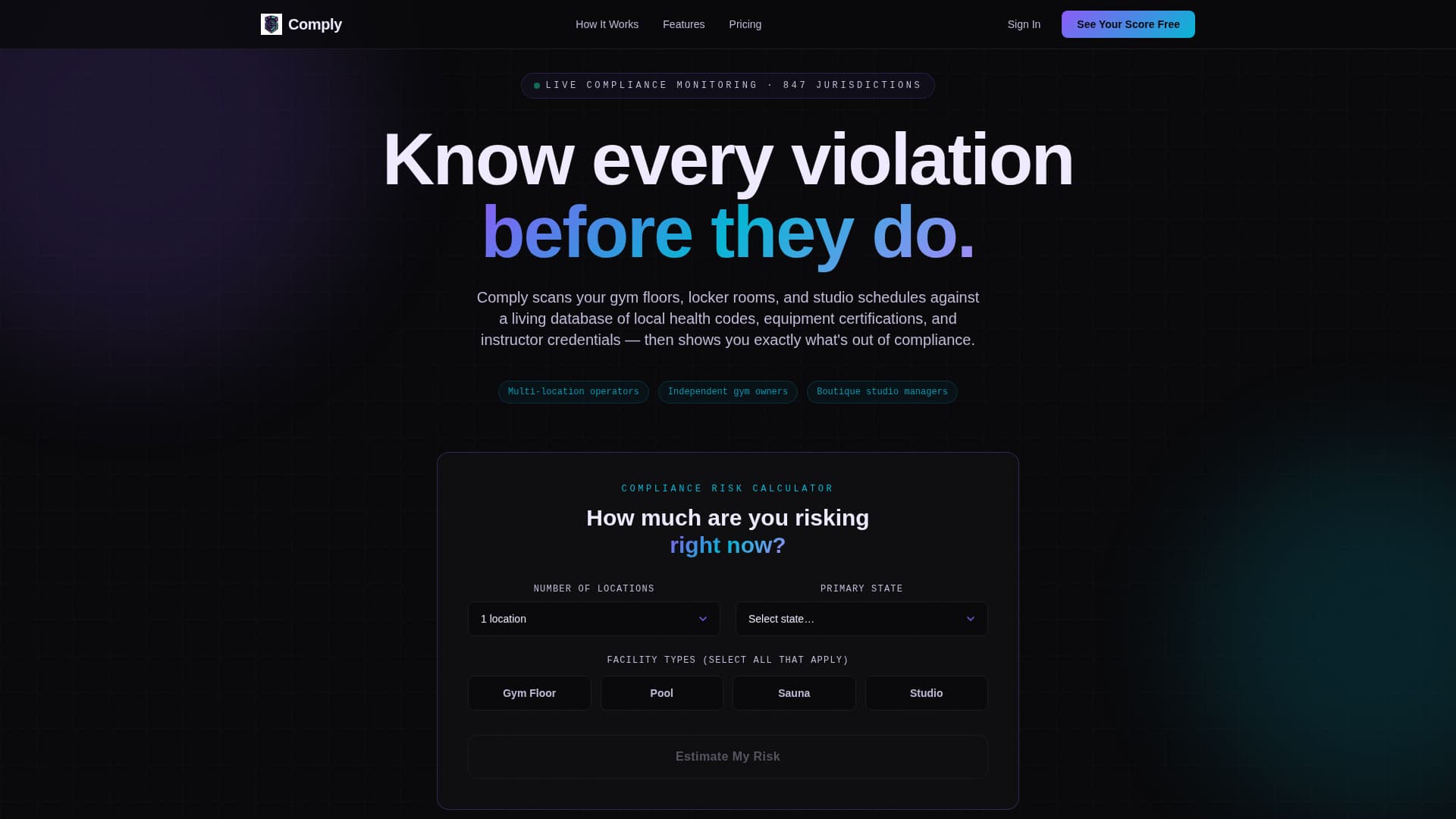 Comply - Intelligent Compliance Landing Page Template