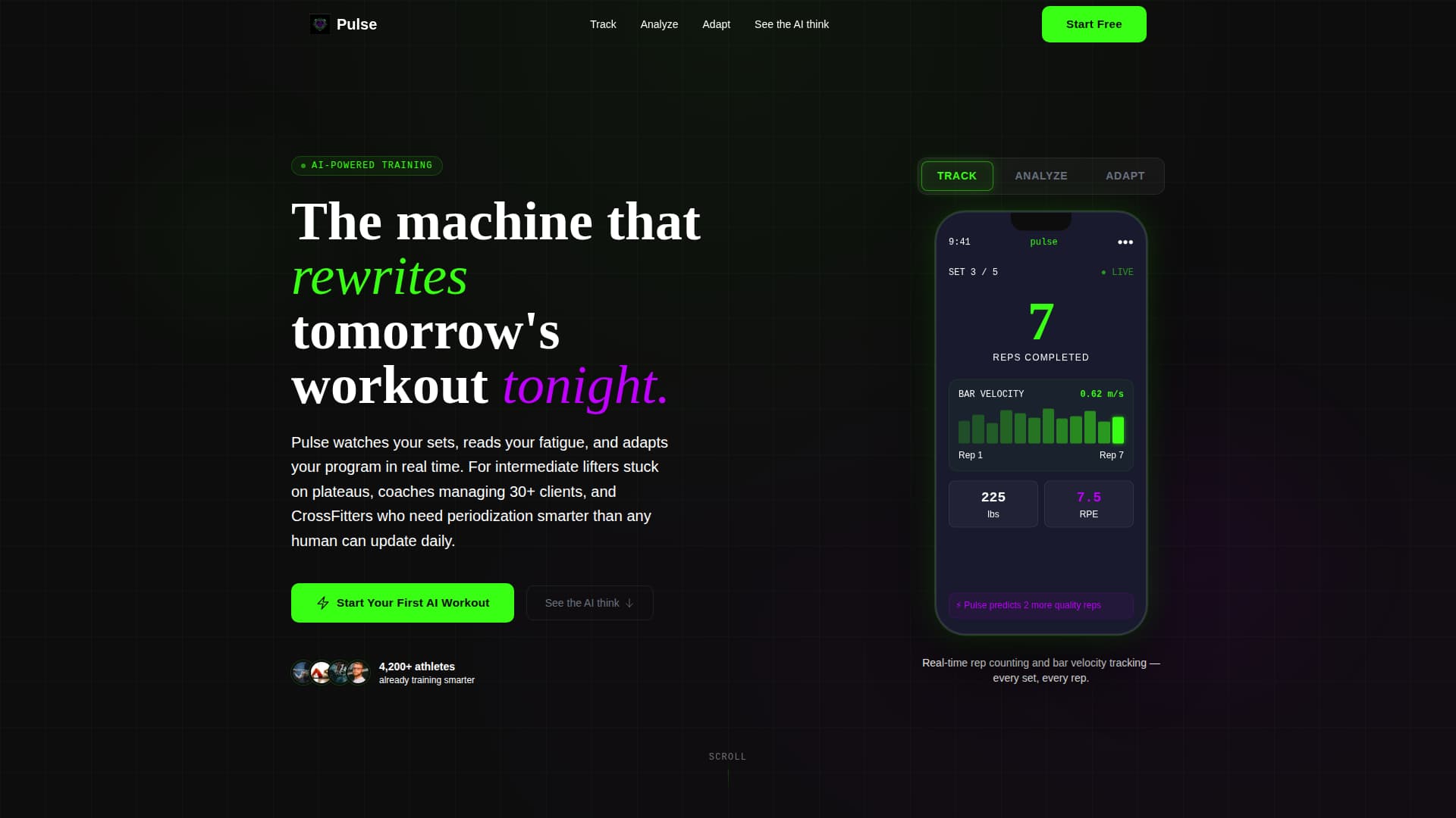 Pulse - Adaptive Fitness Landing Page Template