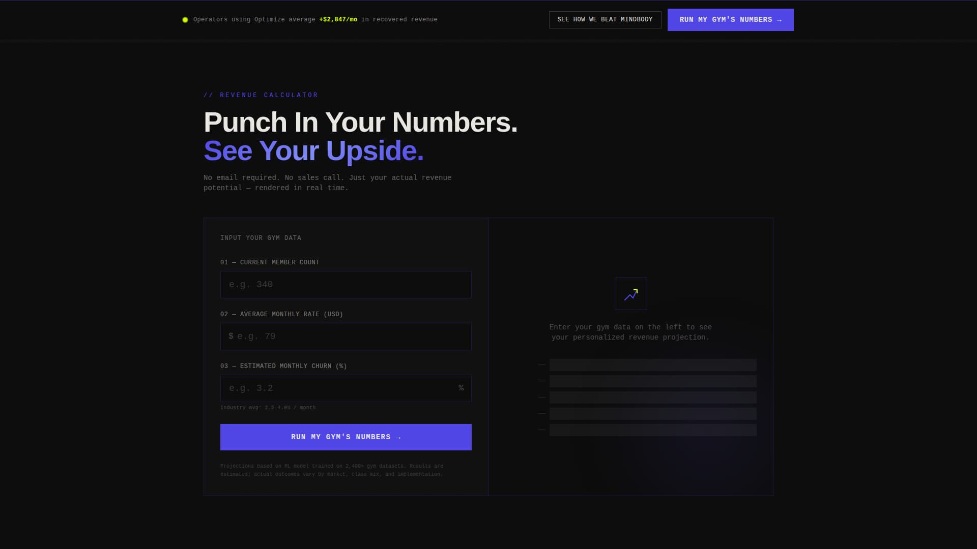 AI for Fitness Pricing Website Template