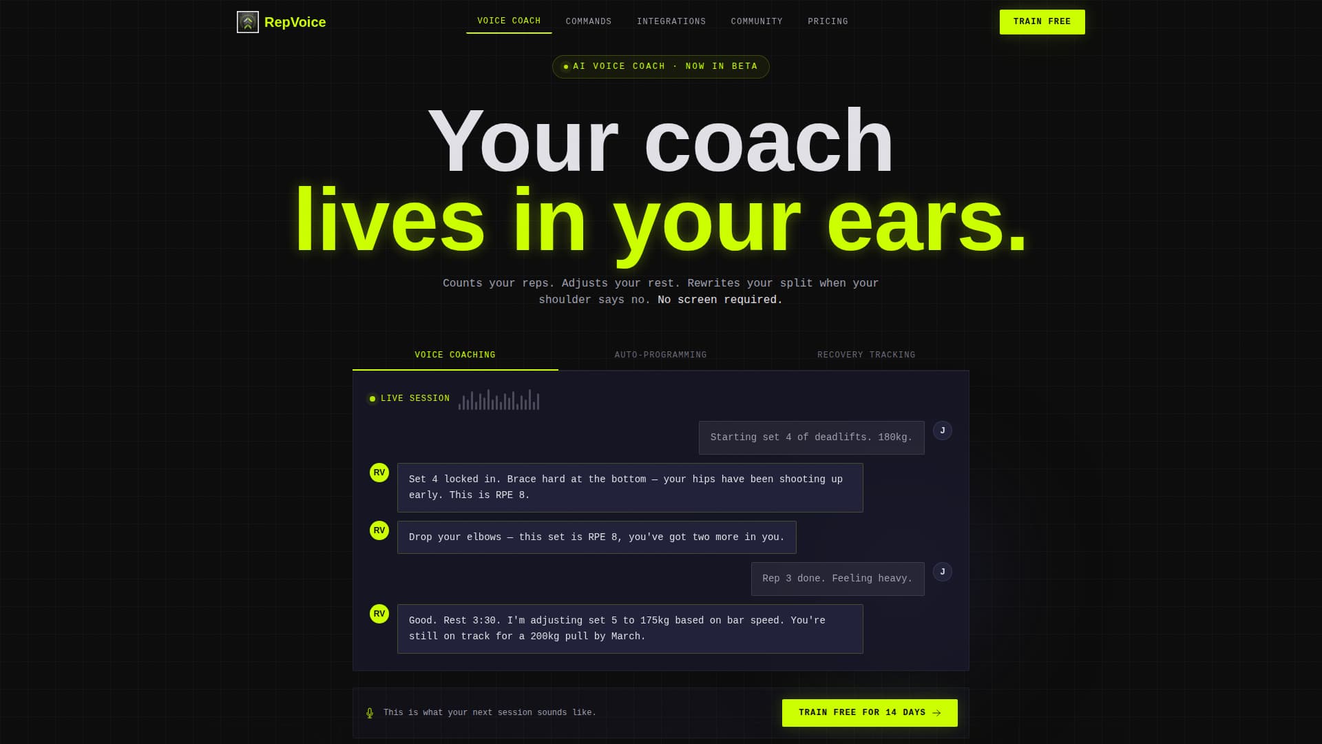 Rep - Powerful Fitness Landing Page Template