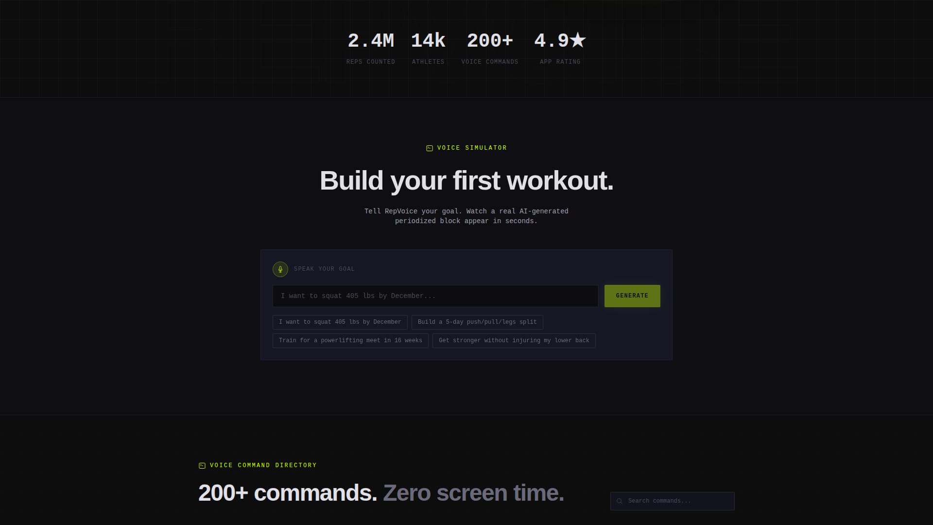 Rep - Powerful Fitness Landing Page Template