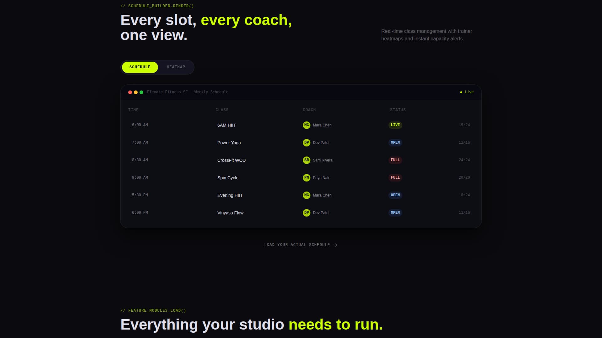 Pulse - Powerful Fitnessbooking Landing Page Template