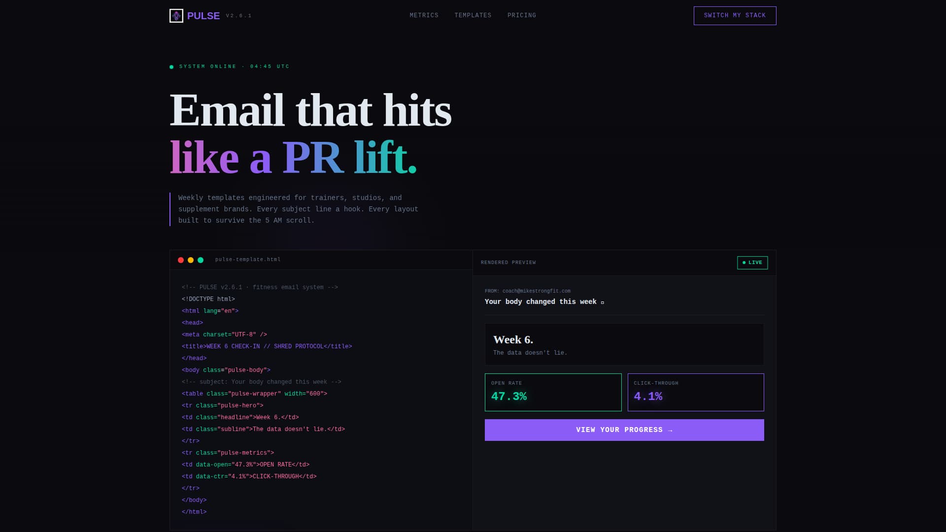 Fitness - High-Converting Email Landing Page Template