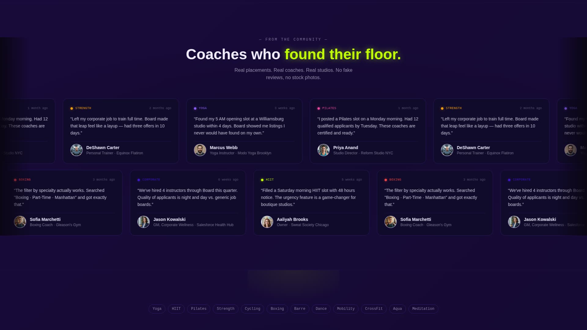 Board - Electric Fitness Landing Page Template