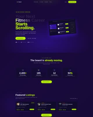 Board - Electric Fitness Landing Page Template