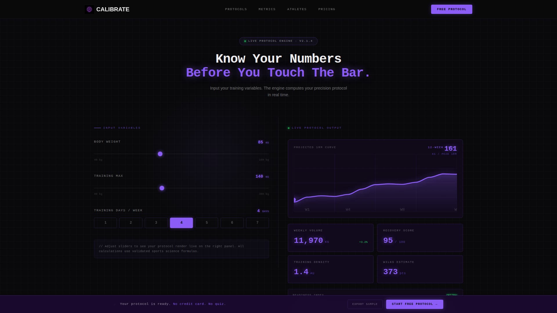Calibrate - Precision Fitness Landing Page Template