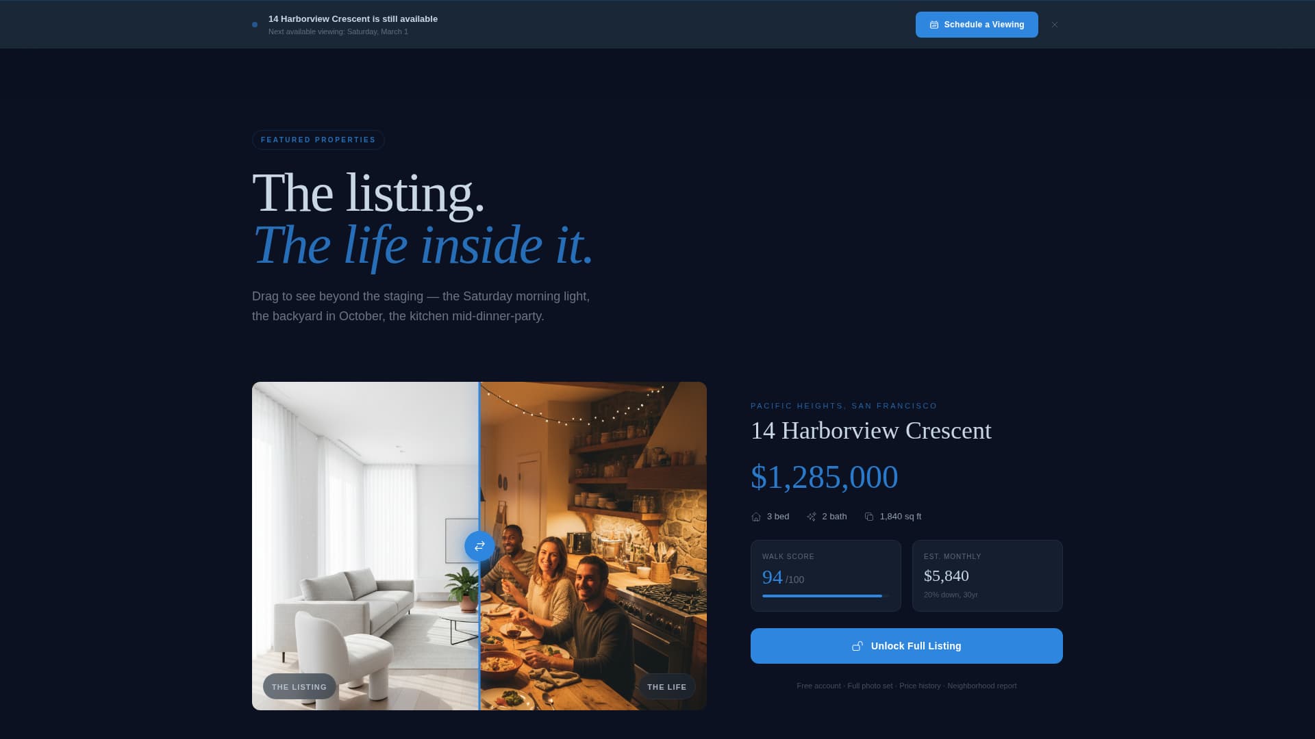 Listing - Immersive Property Landing Page Template