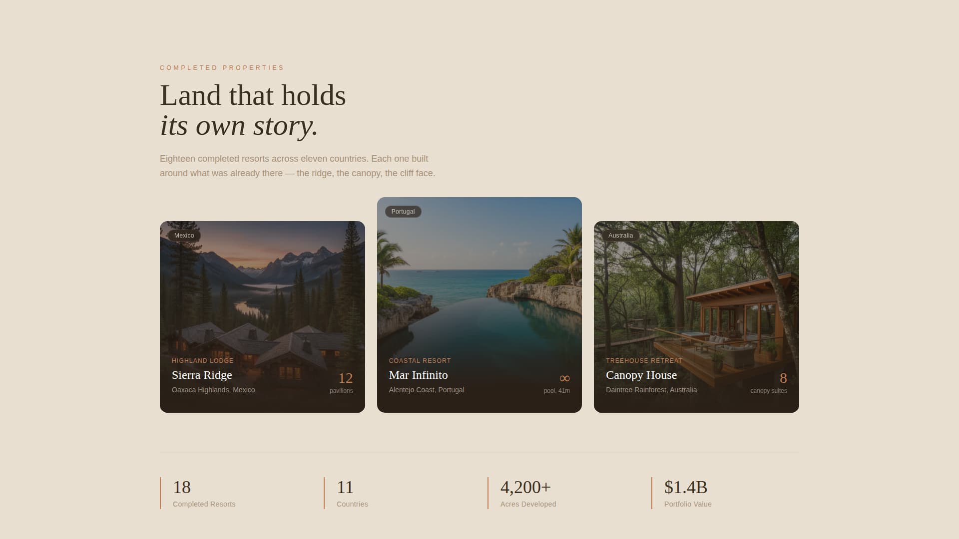 Haven - Immersive Resortdeveloper Landing Page Template