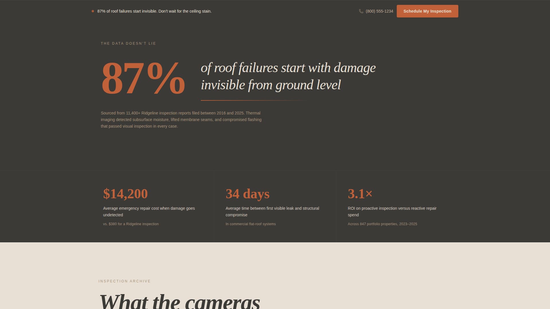 Ridgeline - Decisive Roofinspection Landing Page Template