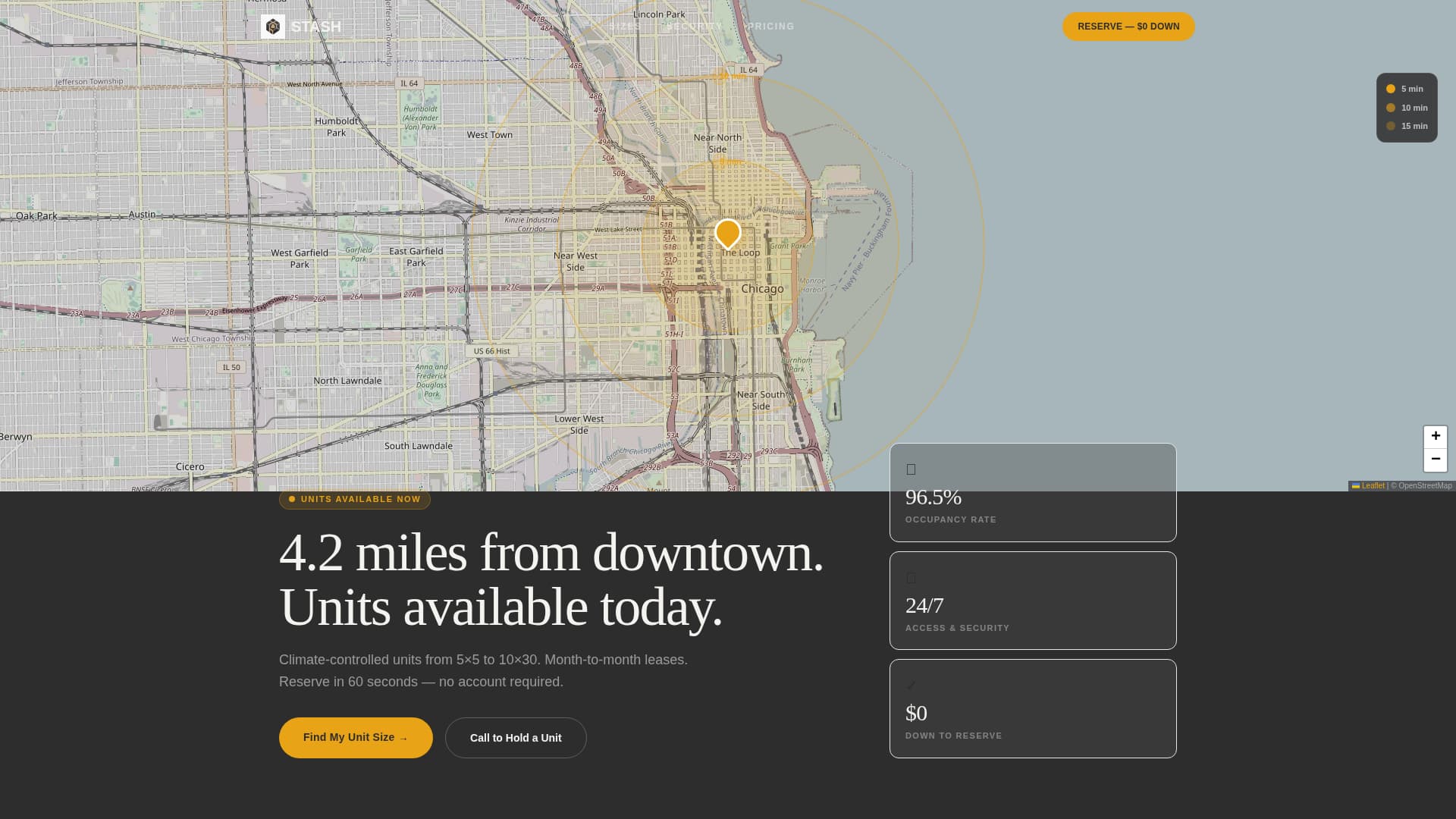 Stash - Precision Selfstorage Landing Page Template