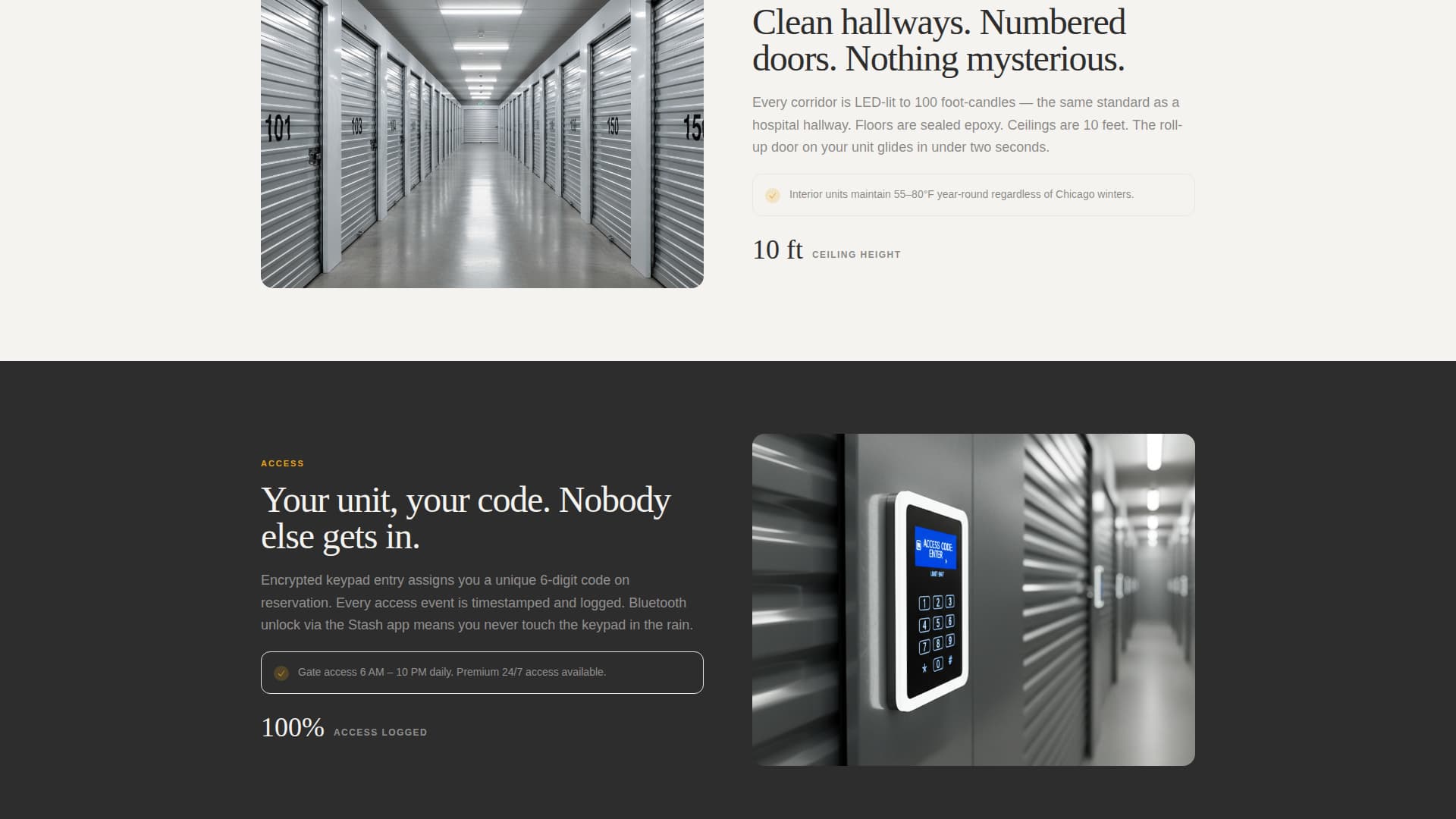 Stash - Precision Selfstorage Landing Page Template