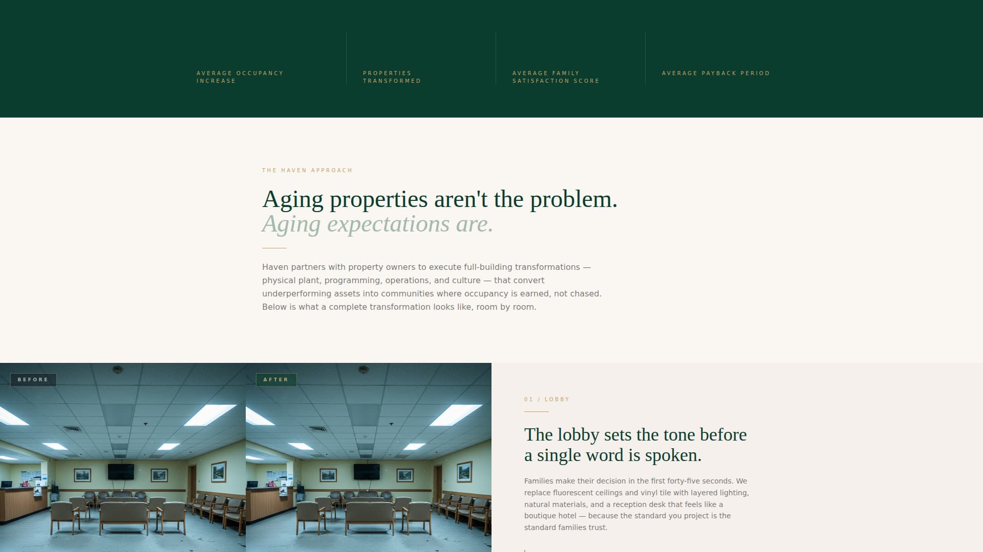 Haven - Transformative Seniorliving Landing Page Template