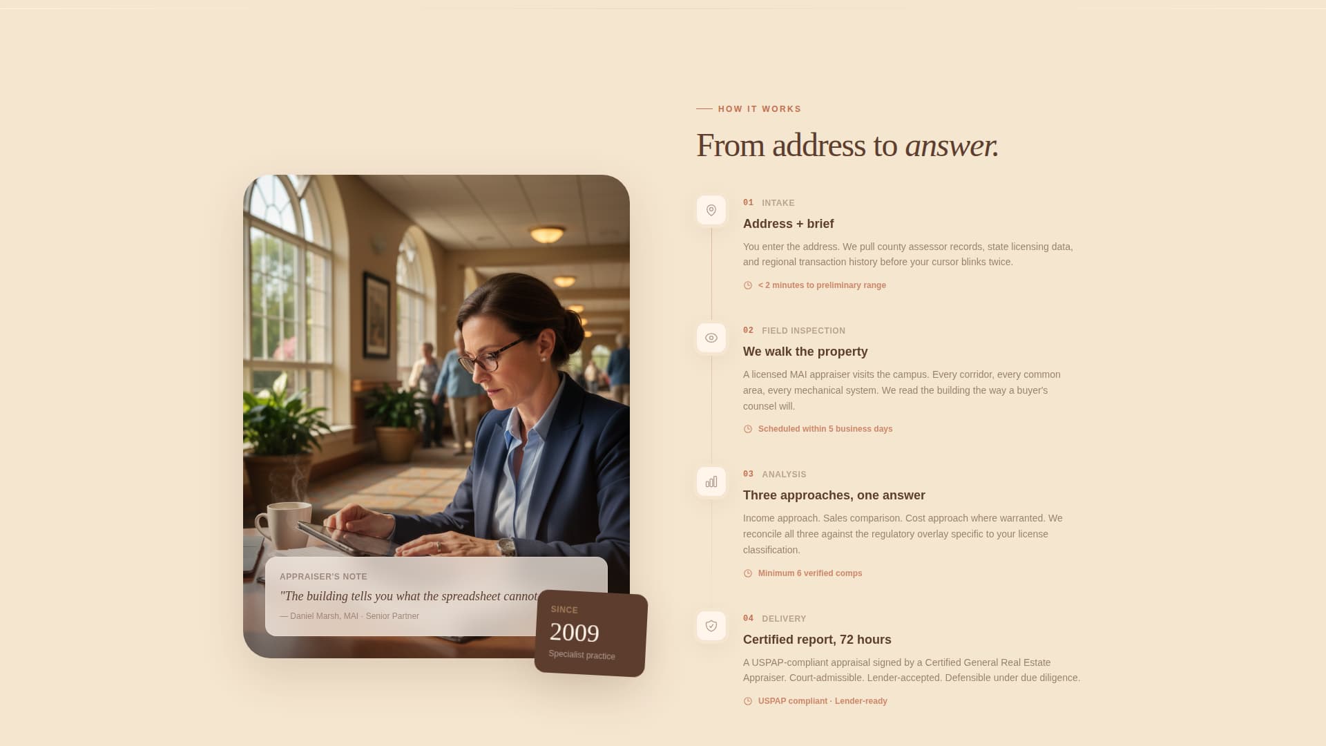 Appraise - Precise Seniorliving Landing Page Template