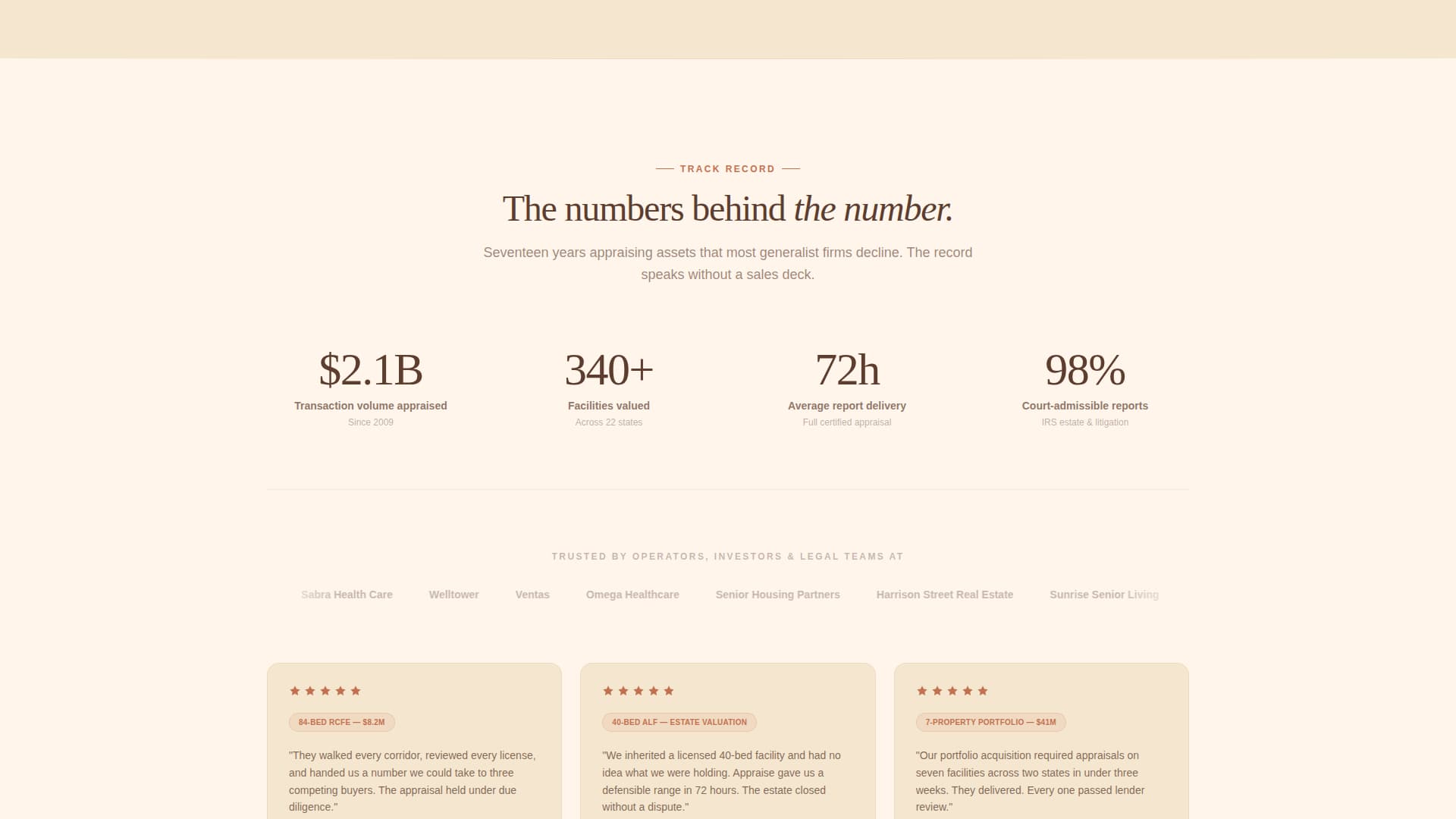 Appraise - Precise Seniorliving Landing Page Template