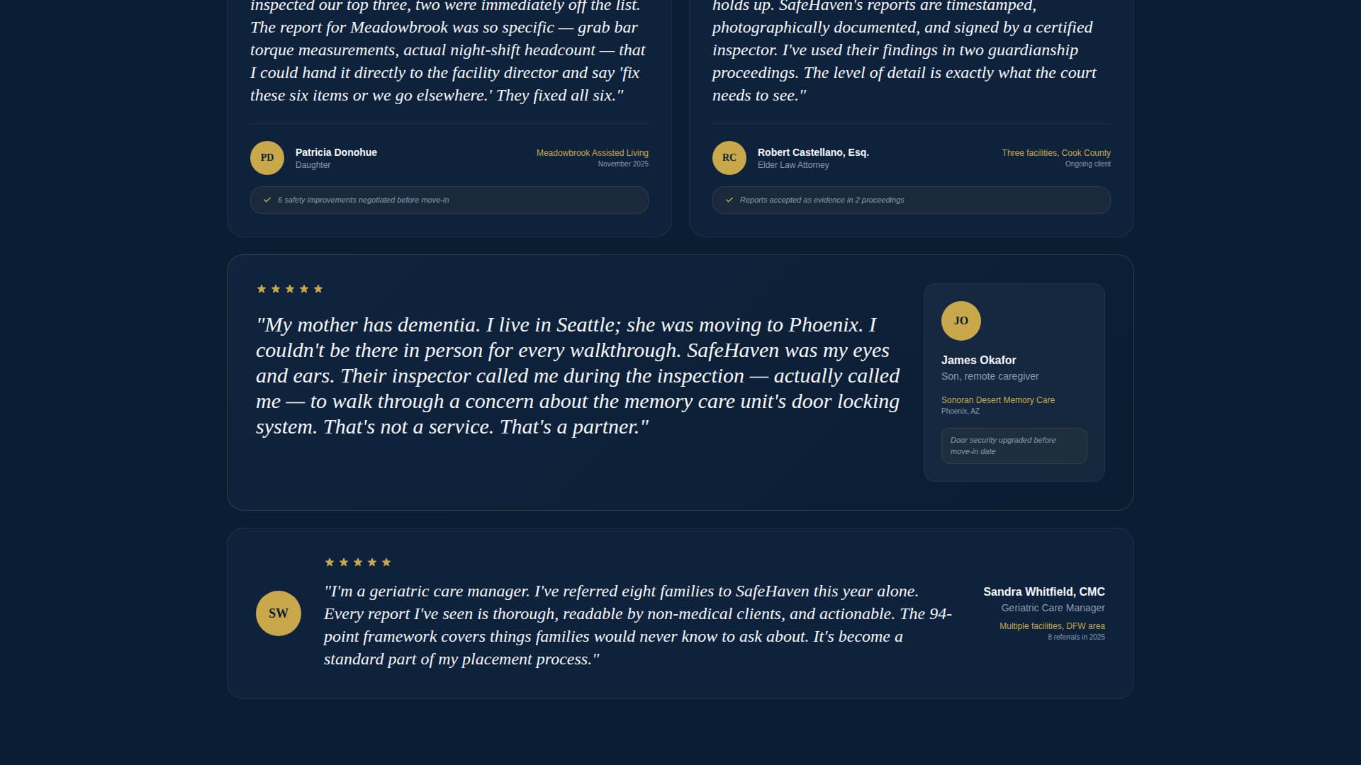 Safehaven - Trusted Seniorliving Landing Page Template