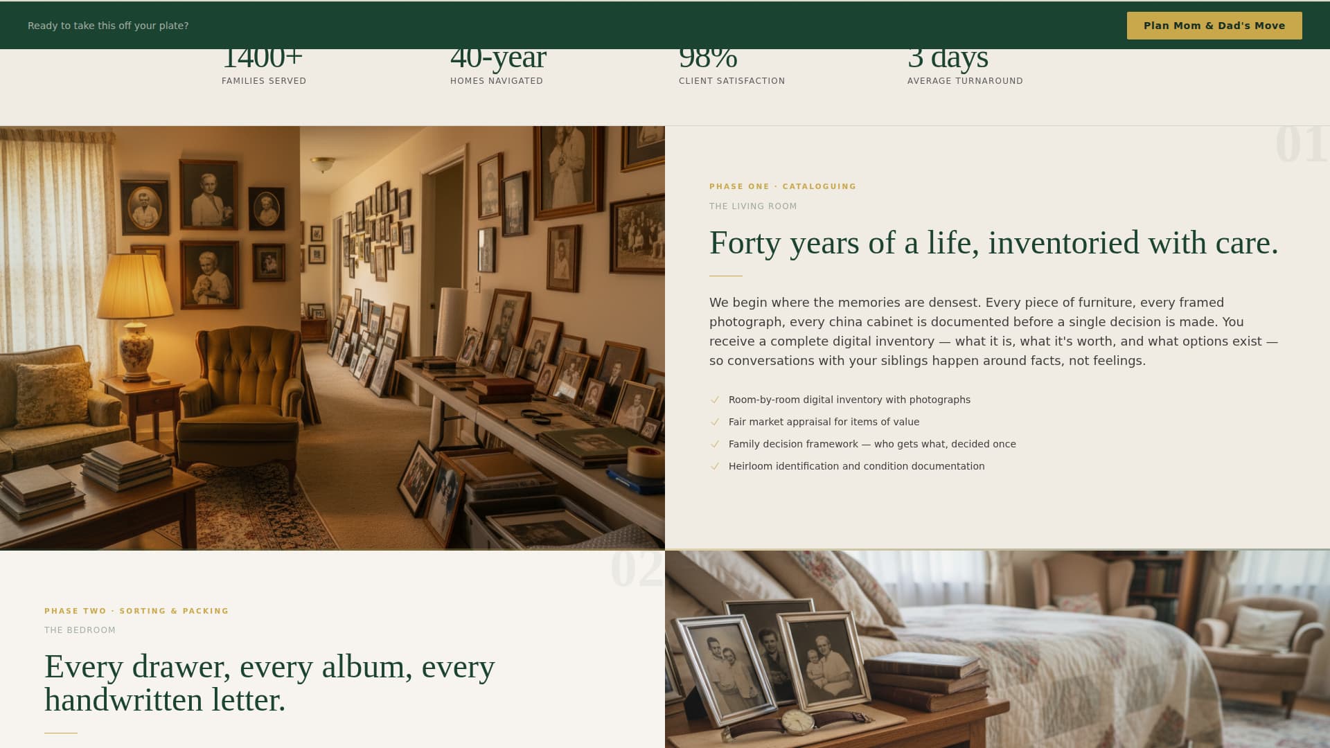 Downsize - Compassionate Seniormove Landing Page Template