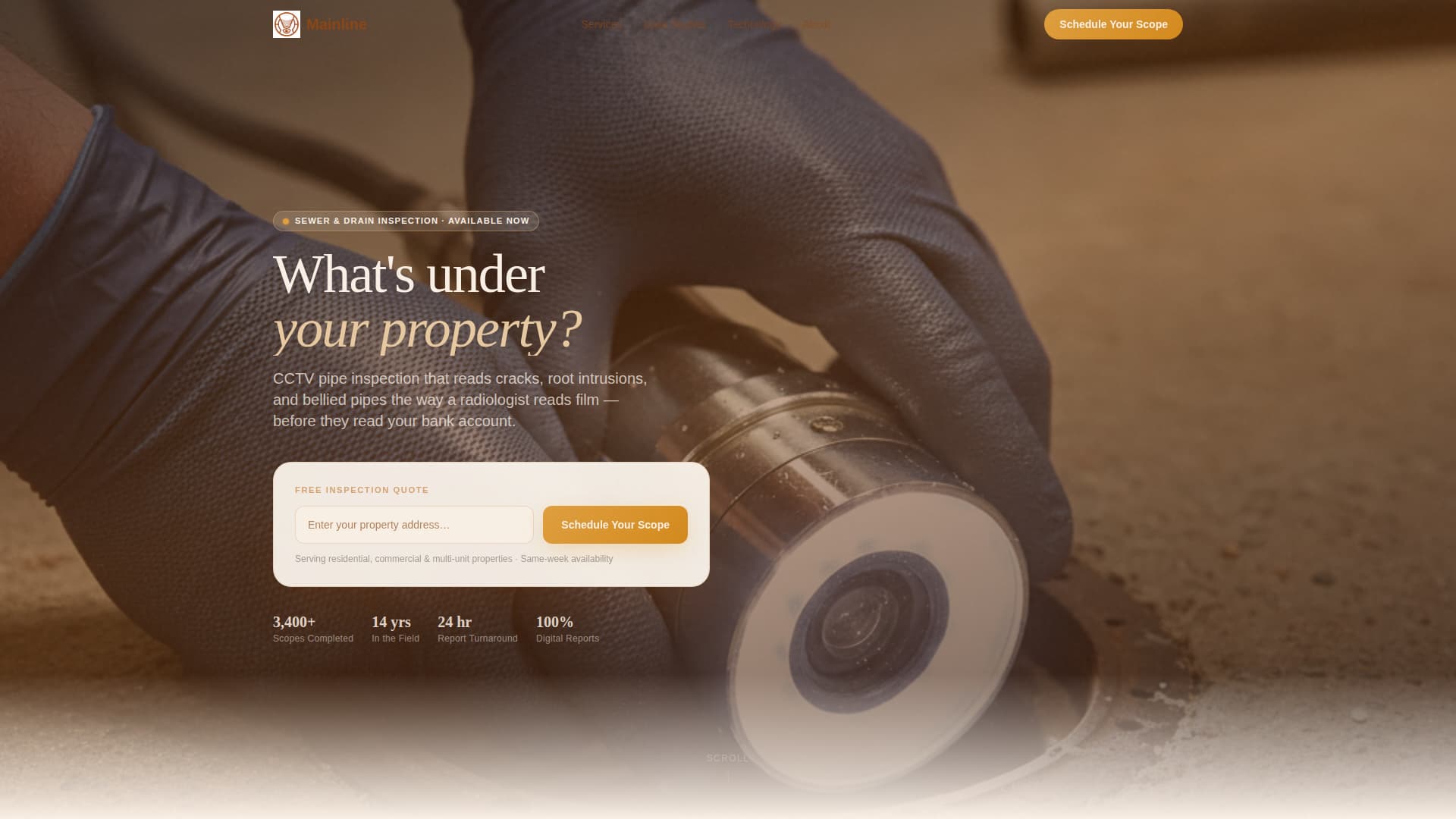 Mainline - Precision Plumbing Landing Page Template