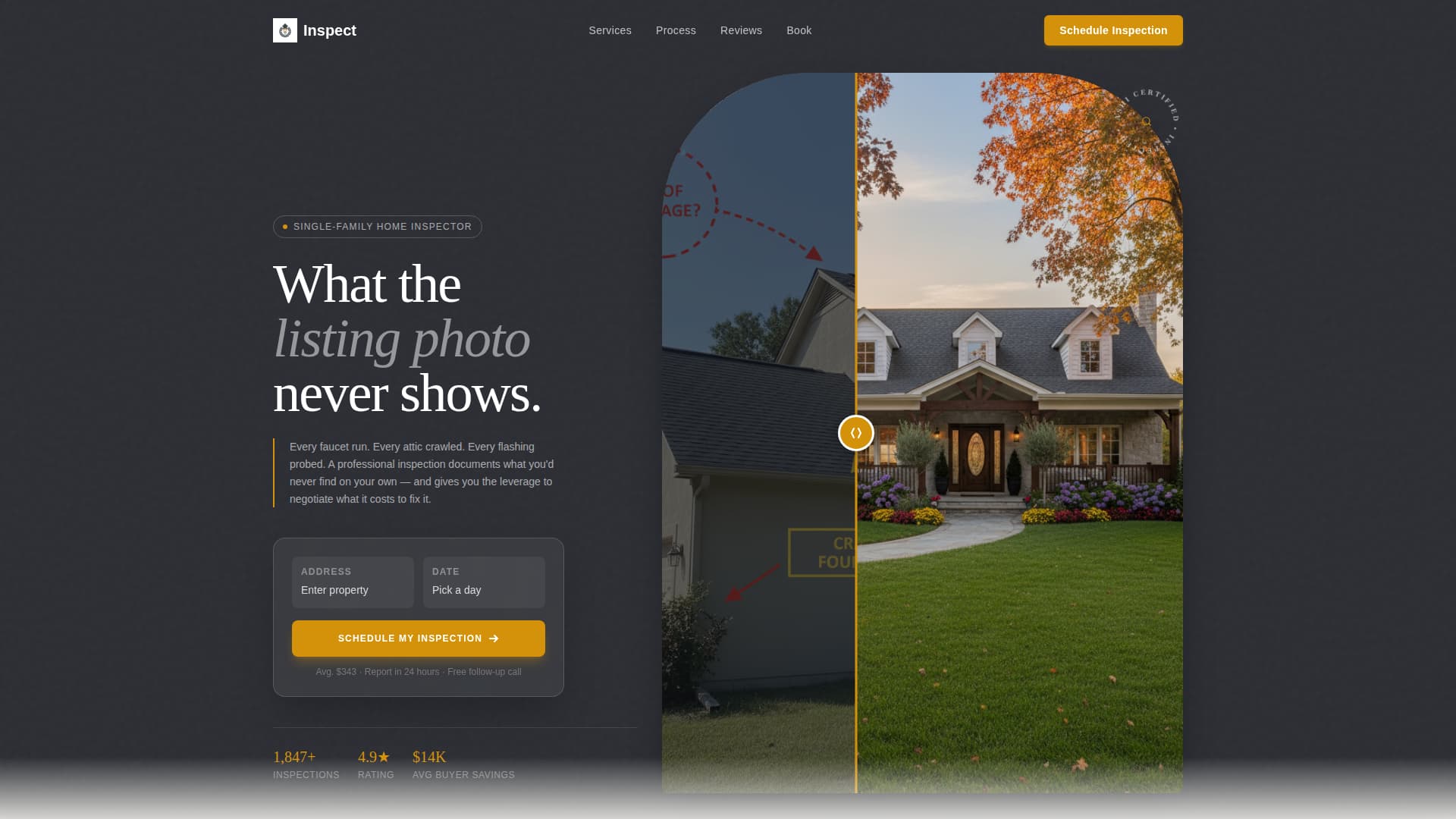 Inspect - Precision Homeinspector Landing Page Template