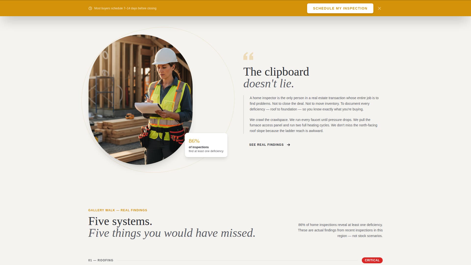 Inspect - Precision Homeinspector Landing Page Template