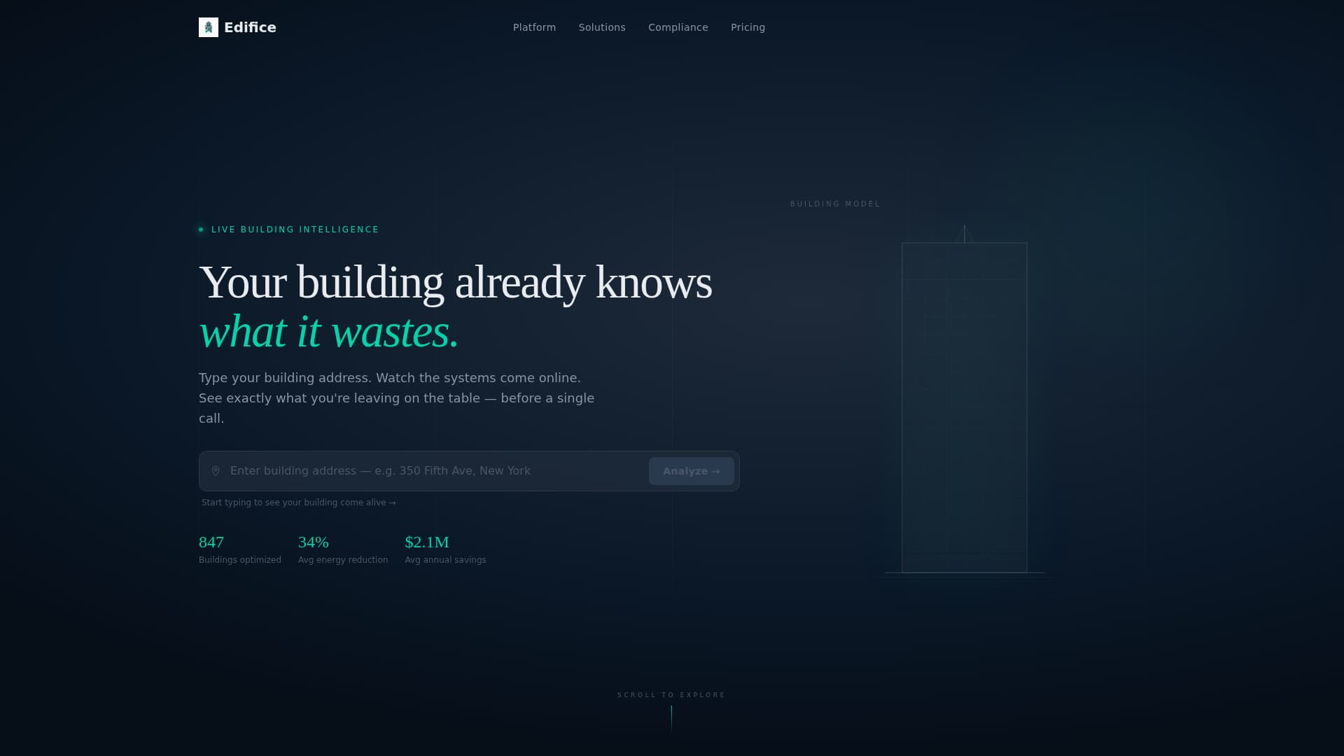 Edifice - Intelligent Proptech Landing Page Template