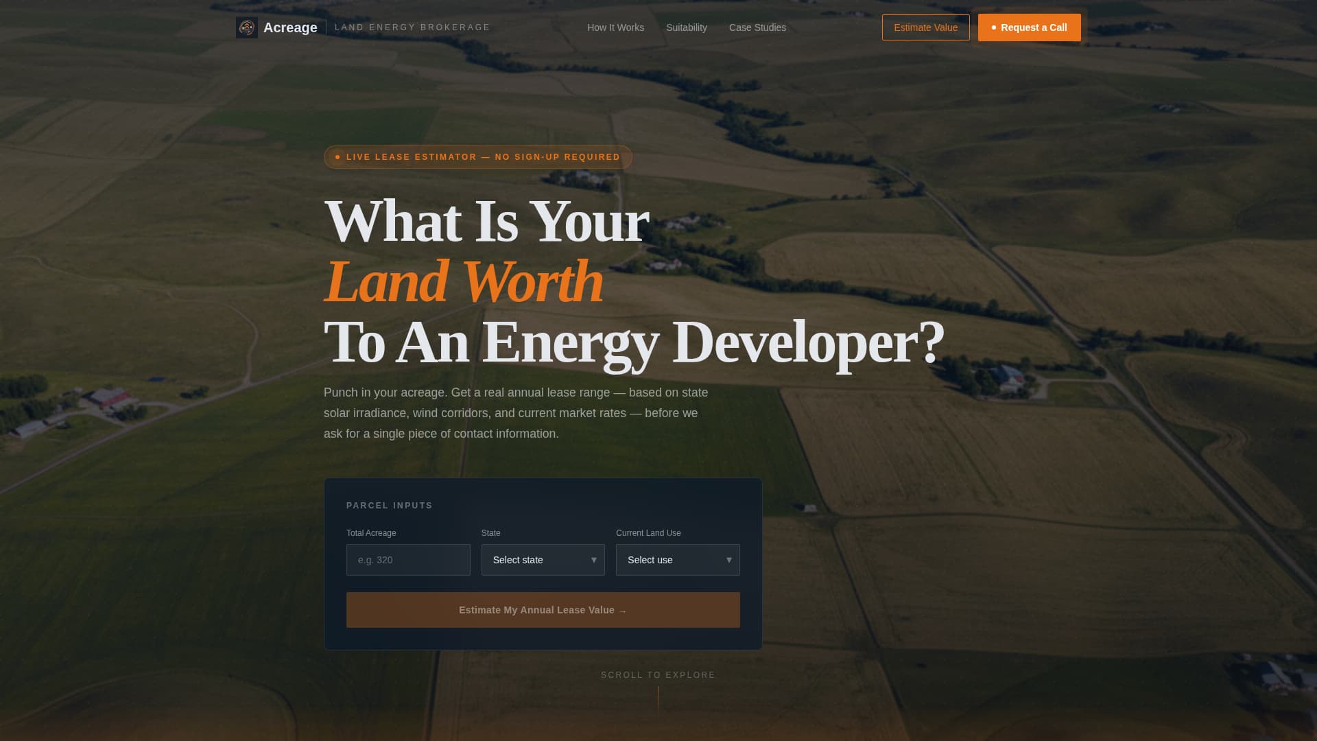 Acreage - Powerful Landbrokerage Landing Page Template