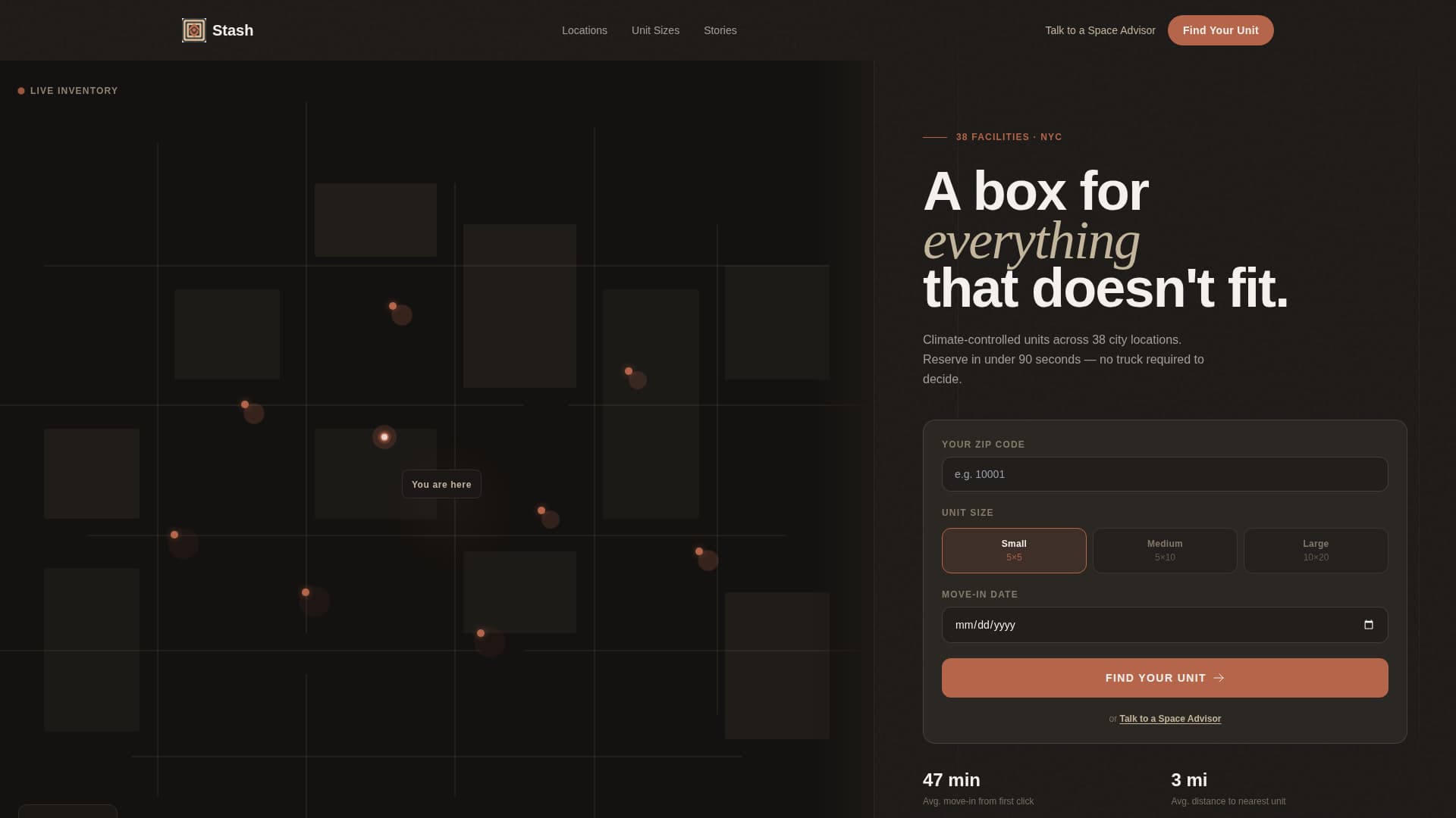Stash - Seamless Storage Landing Page Template