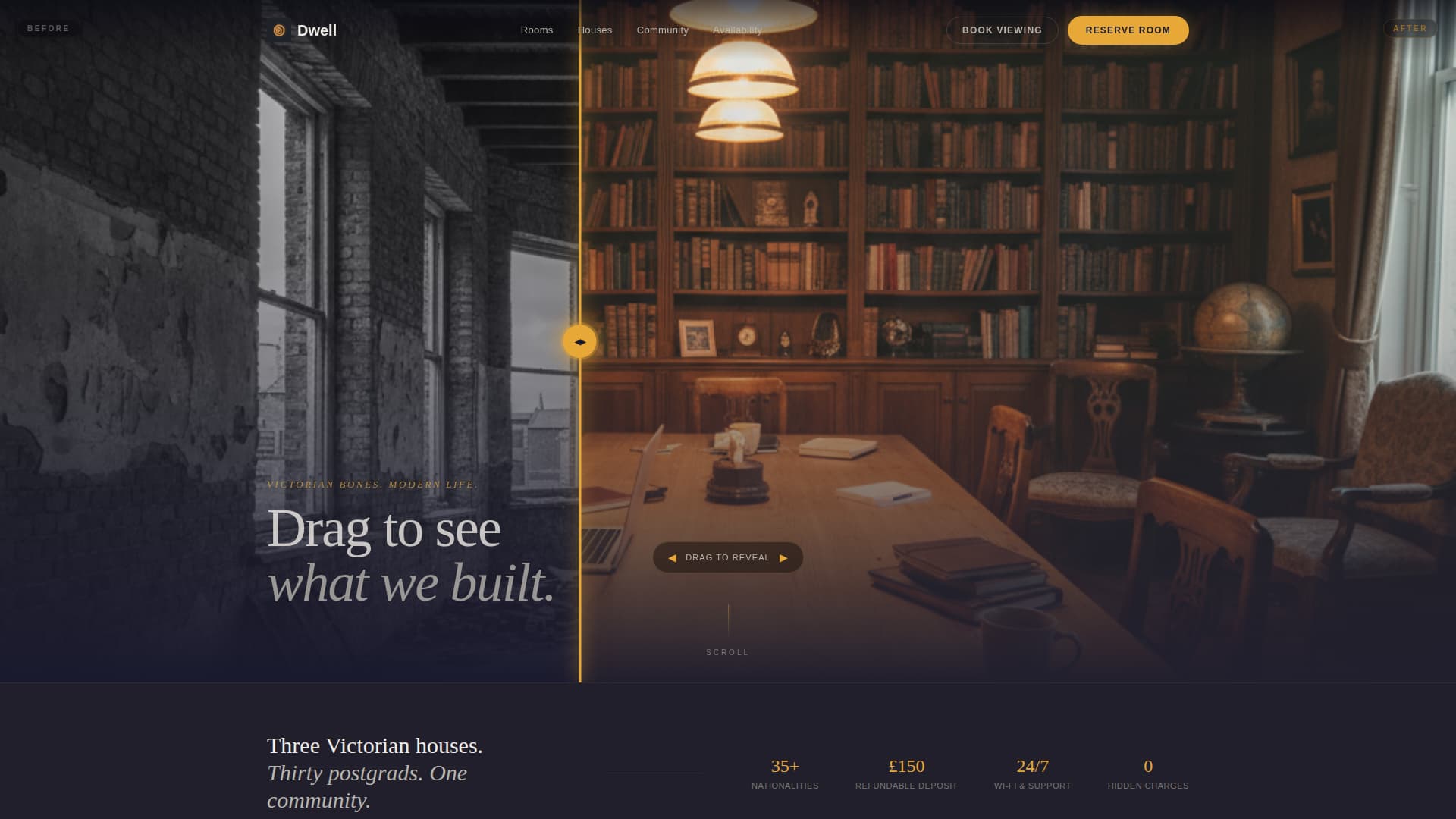 Dwell - Immersive Studenthousing Landing Page Template