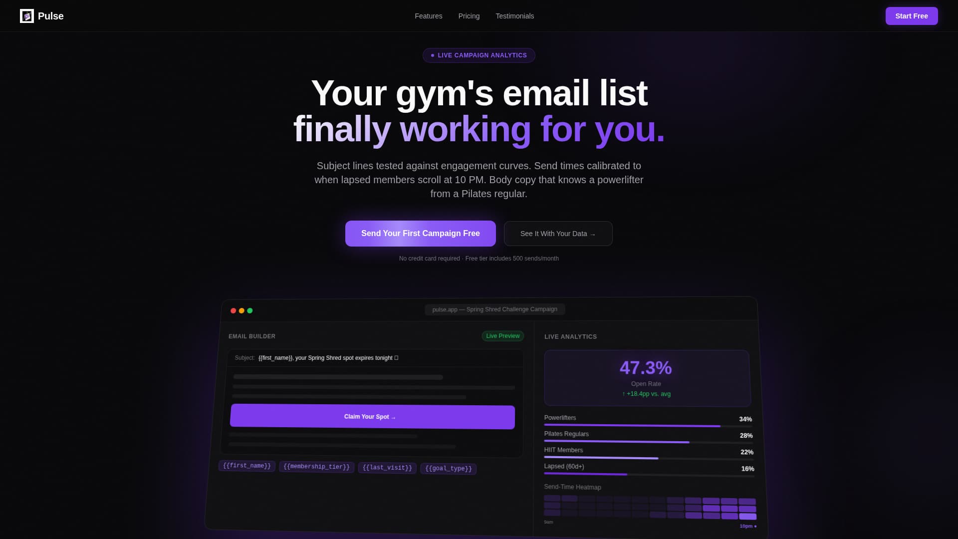 Pulse - High-Converting Fitness Landing Page Template