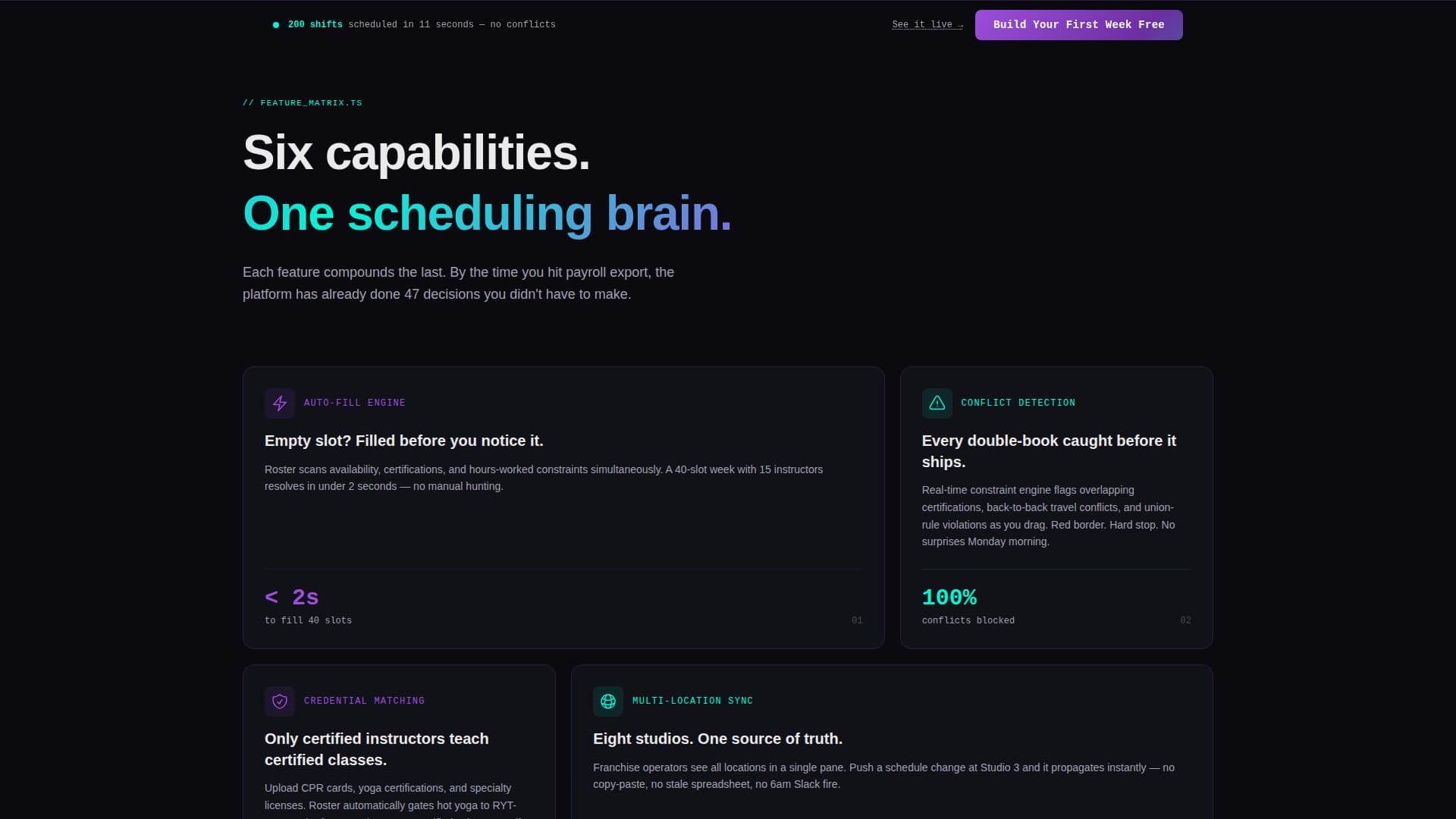 Schedule — Shift Management Landing Page Template