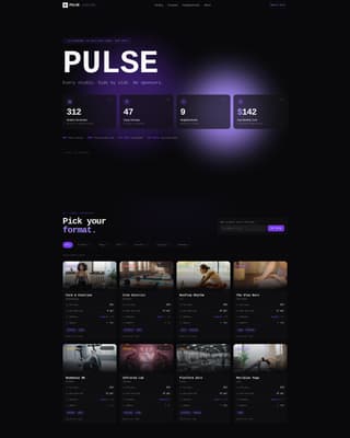 Fitness Studio Pricing Website Template