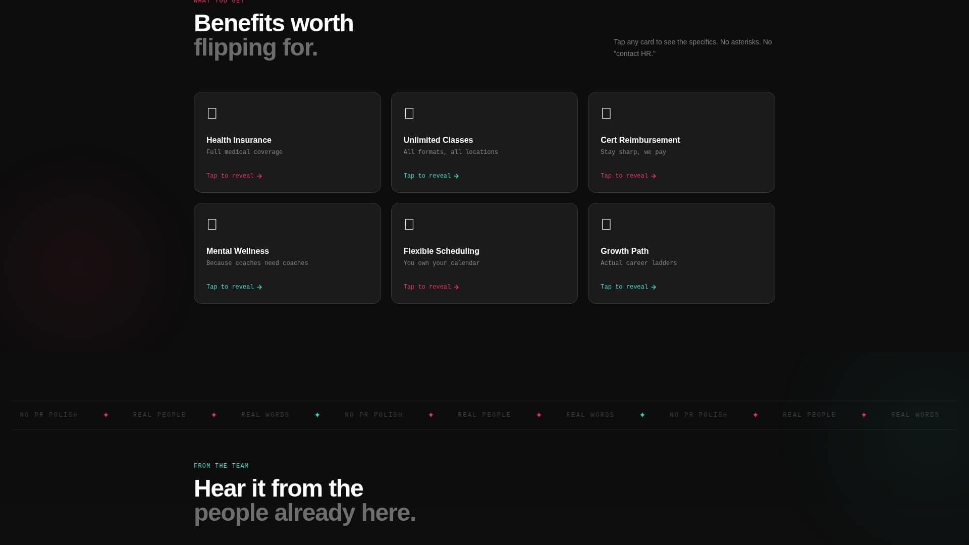 Fitness Studio Careers Website Template