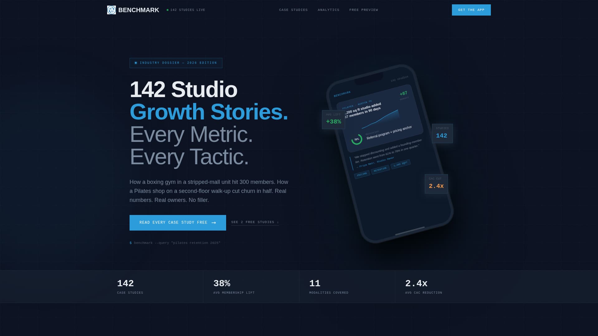 Fitness Studio Portfolio Website Template