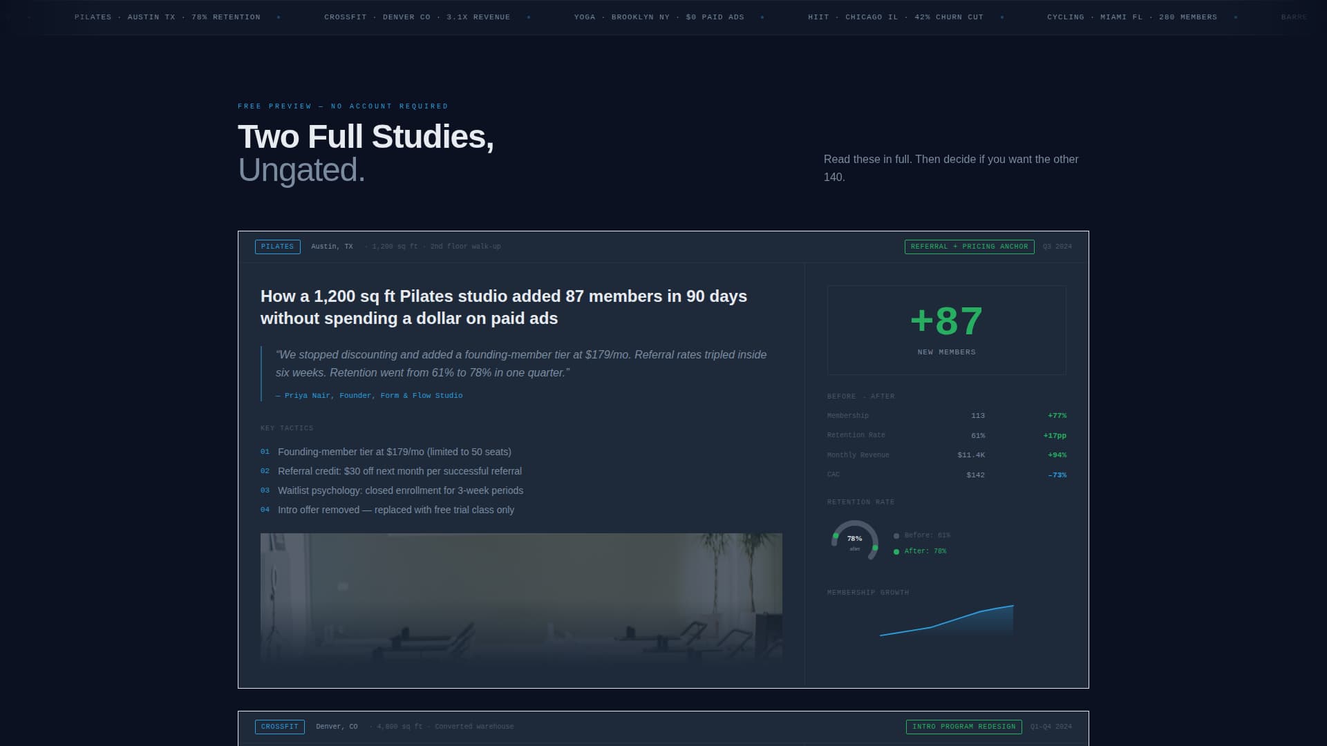 Fitness Studio Portfolio Website Template