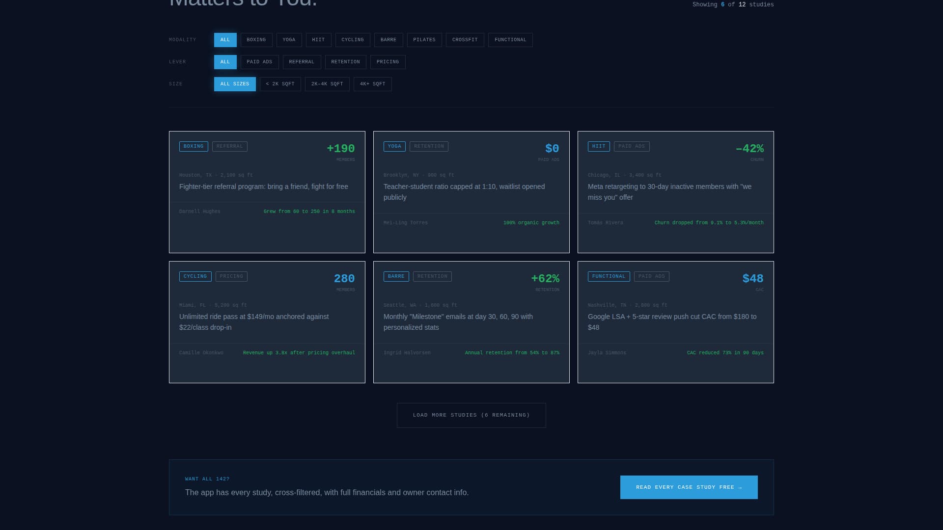 Fitness Studio Portfolio Website Template