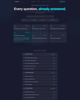 Fitness Studio FAQ Website Template