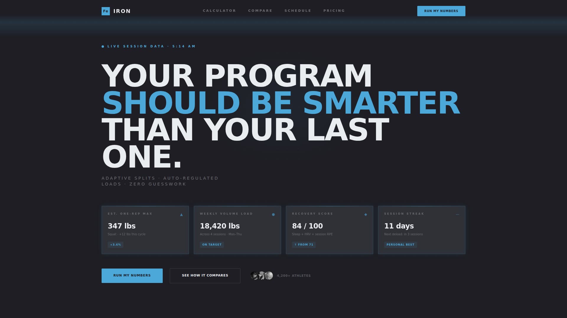 Iron - Adaptive Training Landing Page Template