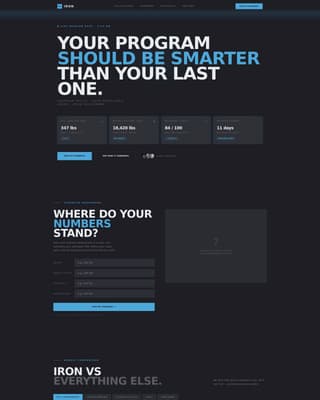 Iron - Adaptive Training Landing Page Template