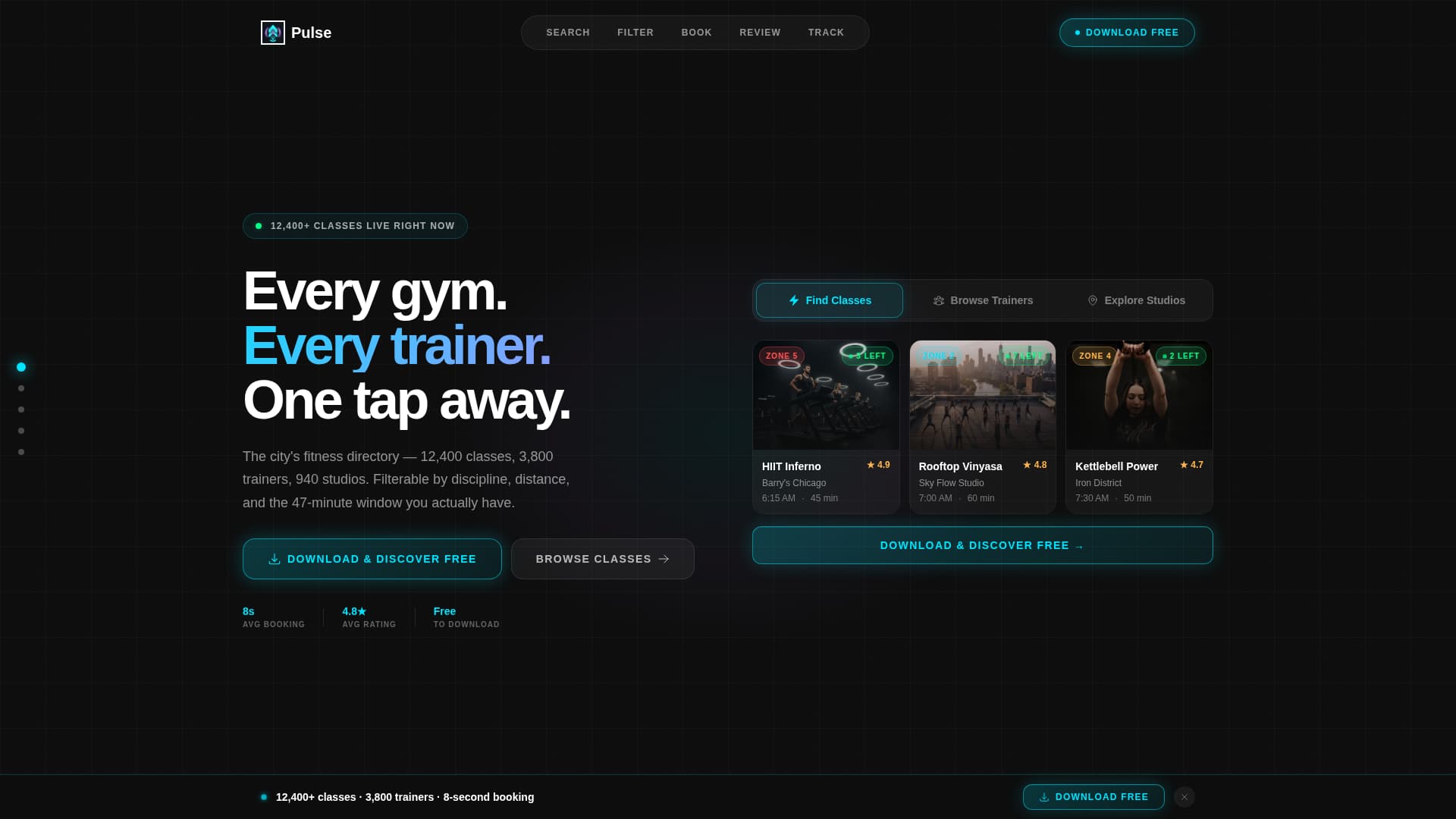 Pulse - Discoverable Fitness Landing Page Template